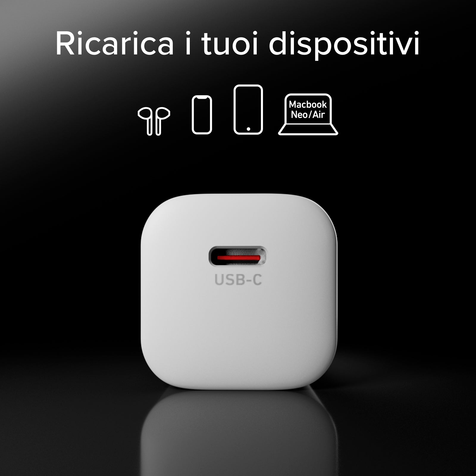 Kit caricatore USB-C PD 30W e cavo intrecciato USB-C da 1,5 m