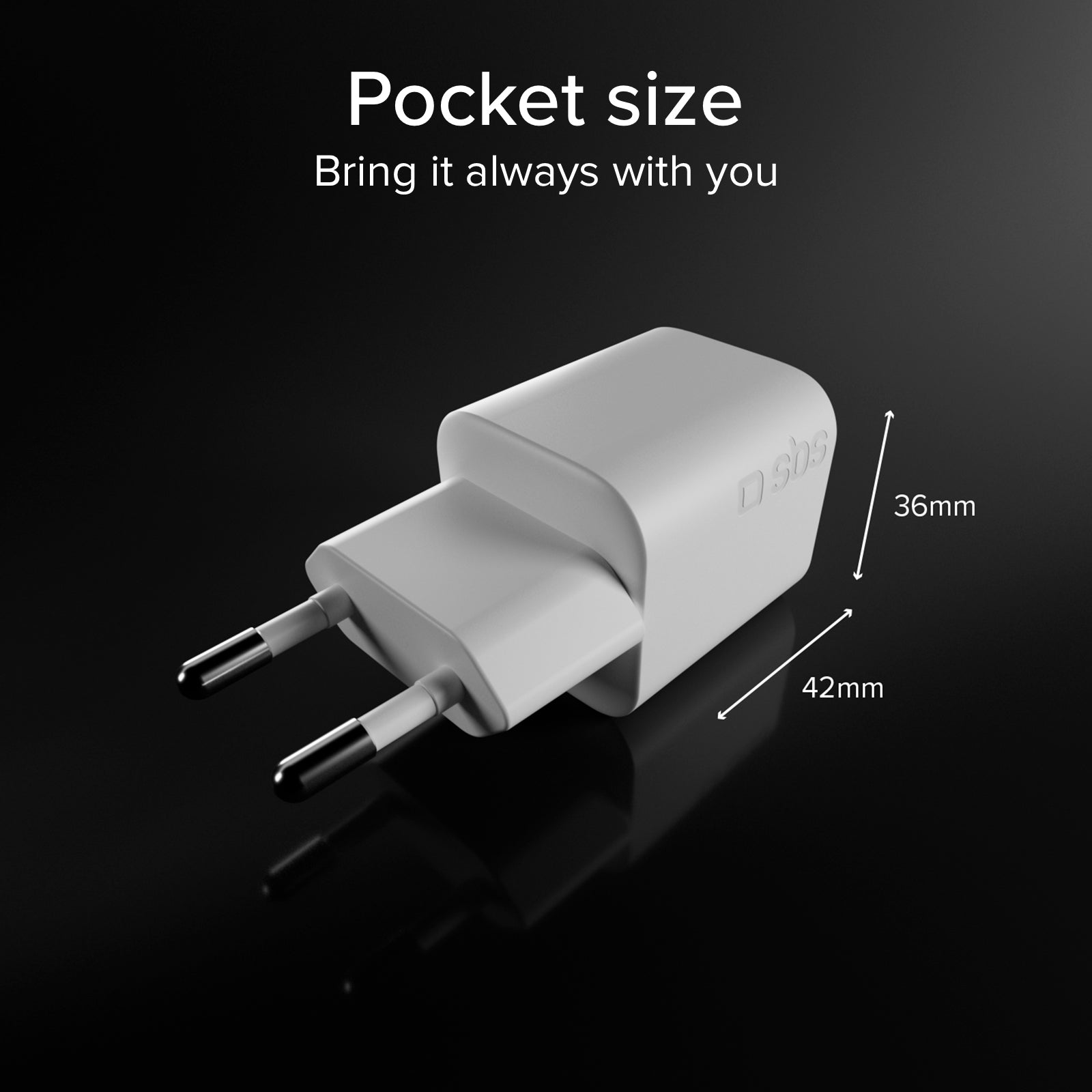 Kit con mini cargador de pared 100W GaN con 2 puertos USB-C + cable USB-C de 1,5 m