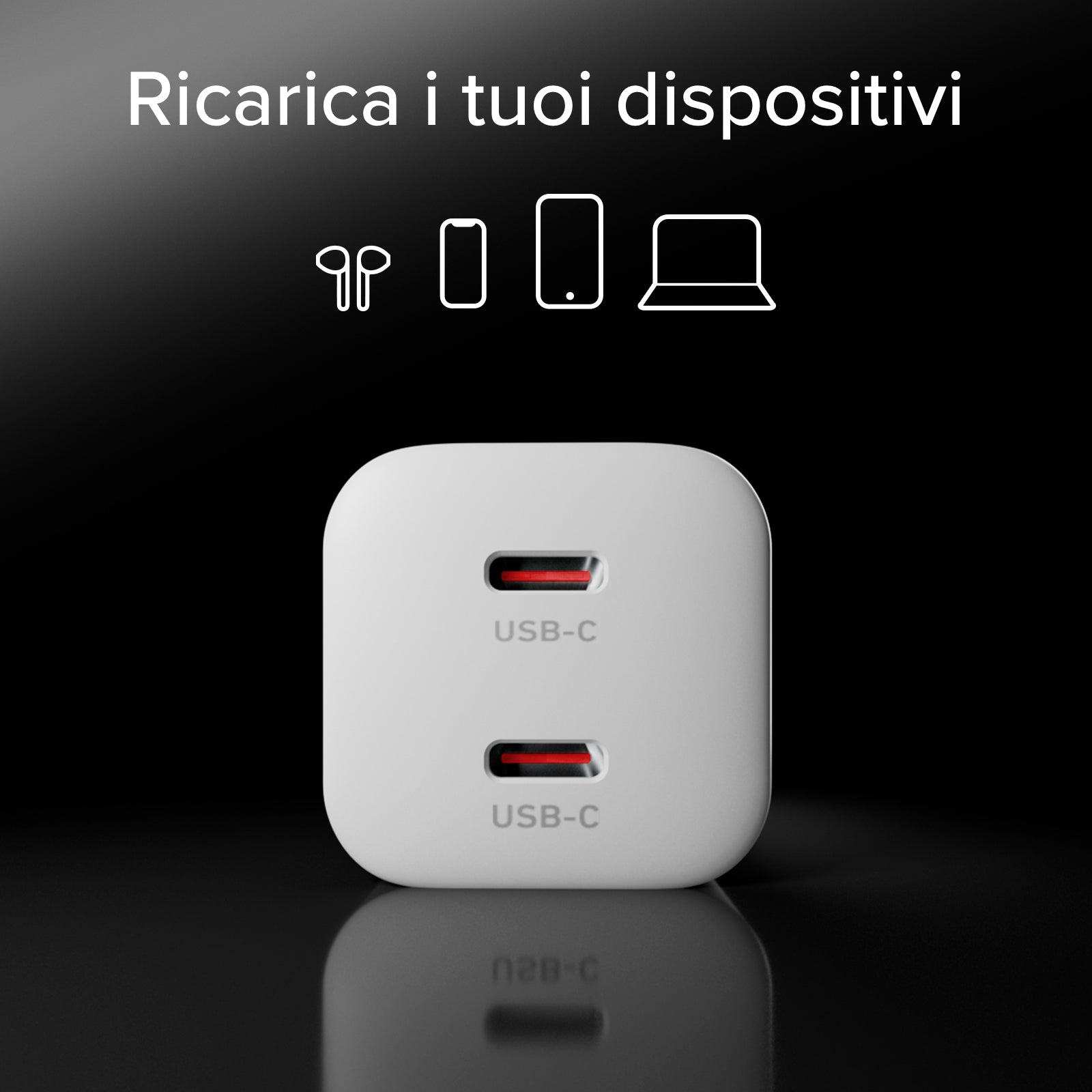 Kit caricatore da parete 60W PD e AVS, 2 porte e cavo USB-C 1,5 m