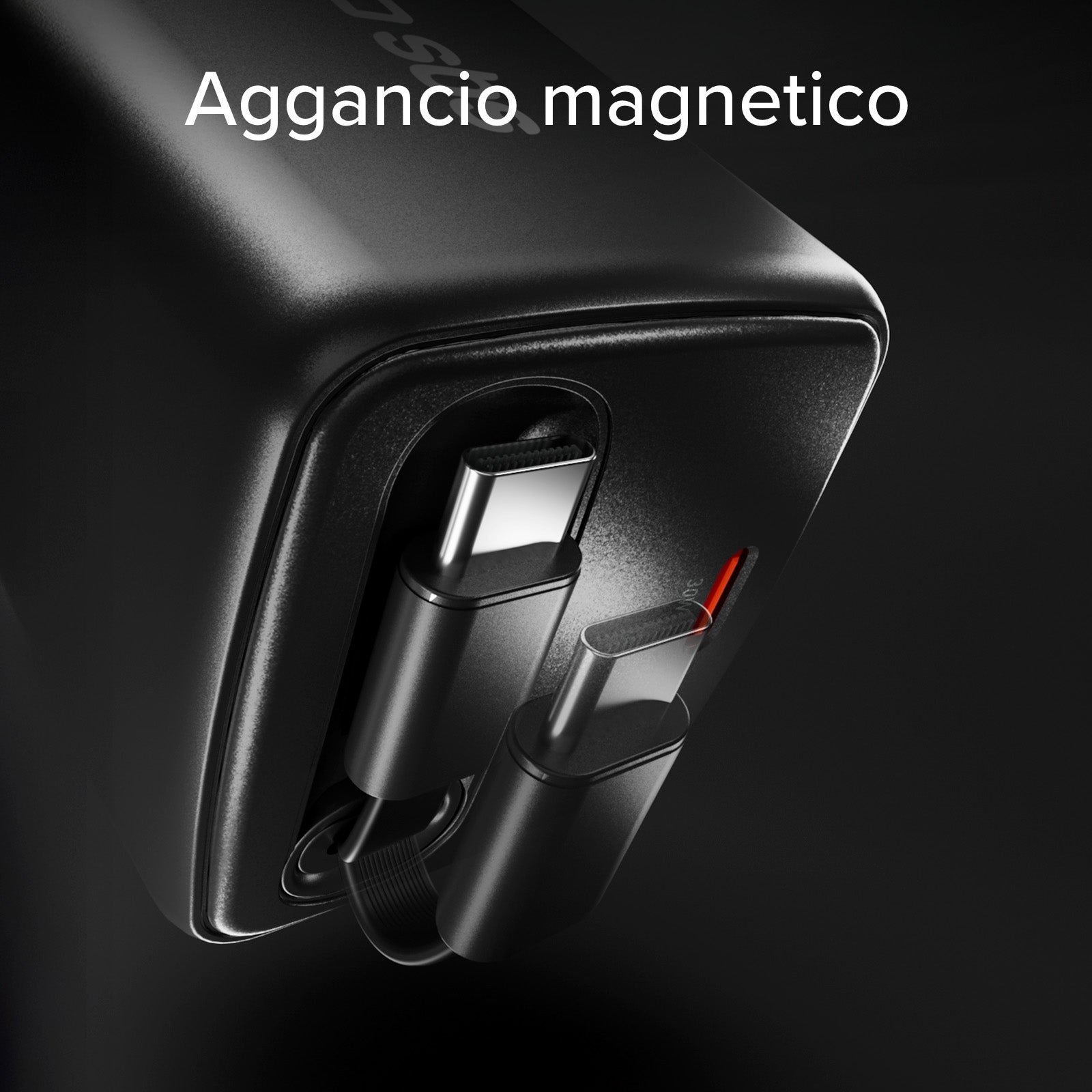 Cargador GaN USB-C 30 W con cable retráctil