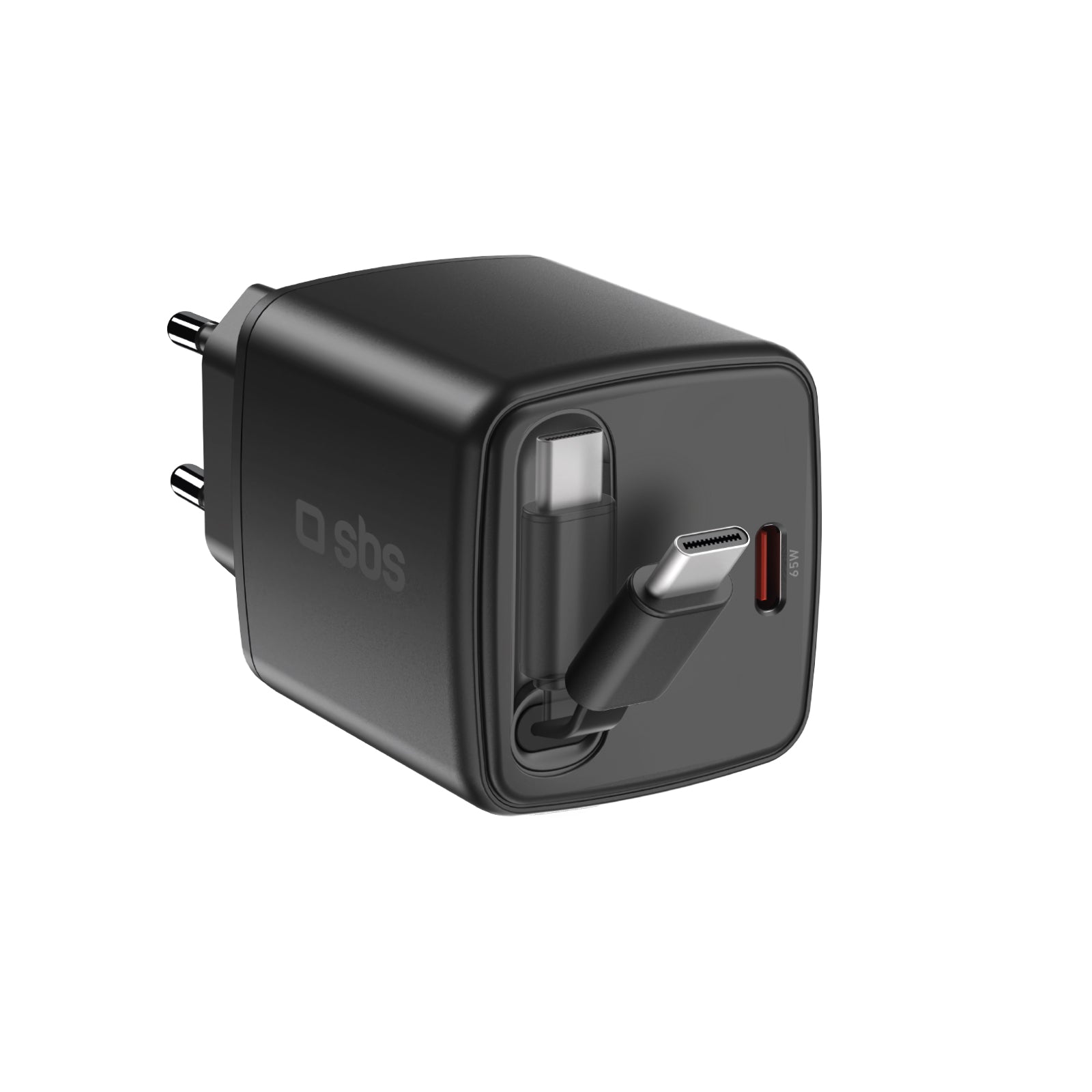 Caricatore USB-C 65 W con cavo retrattile GaN