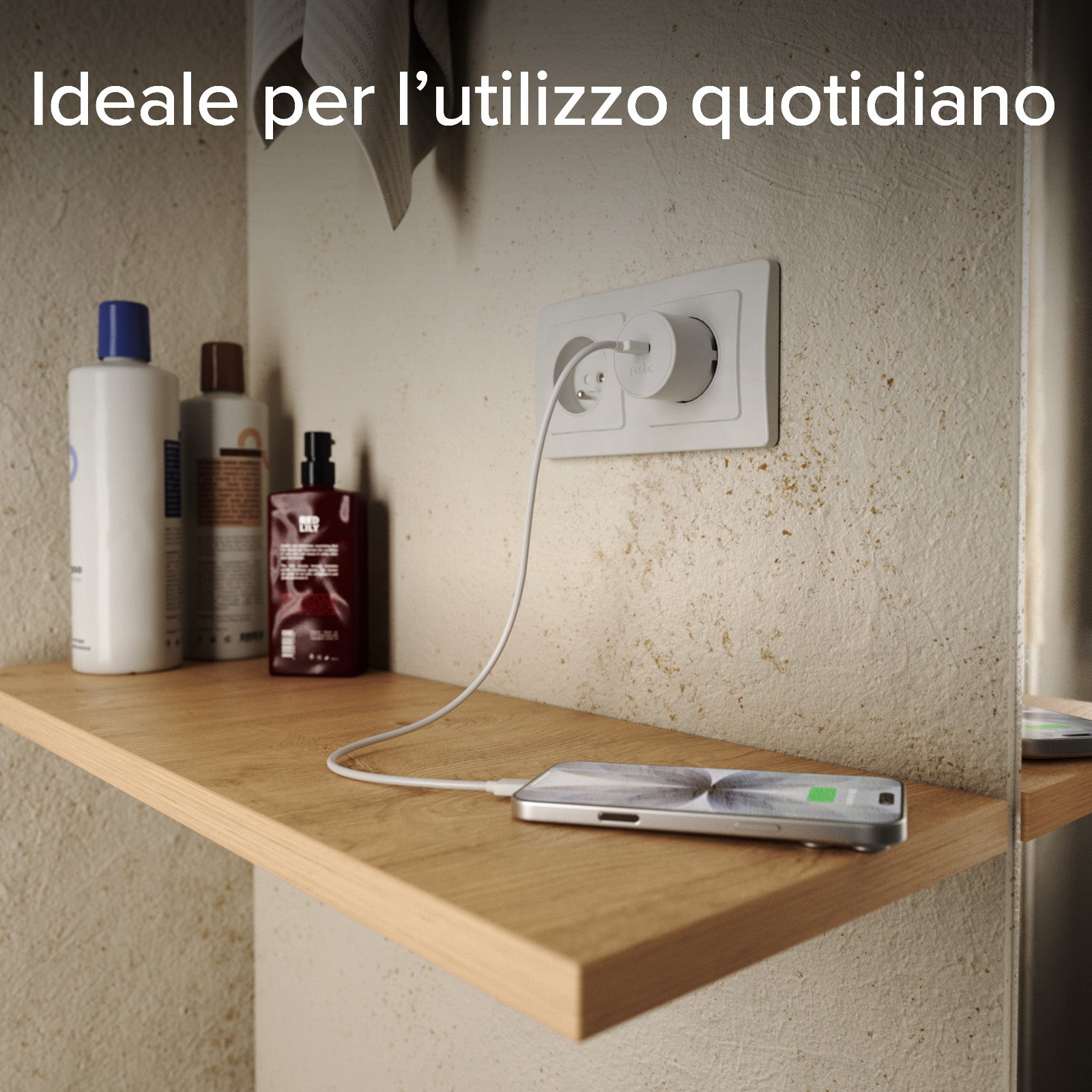 Caricatore con spina Schuko e porta USB-C 20W PD, adatto per MacBook Neo