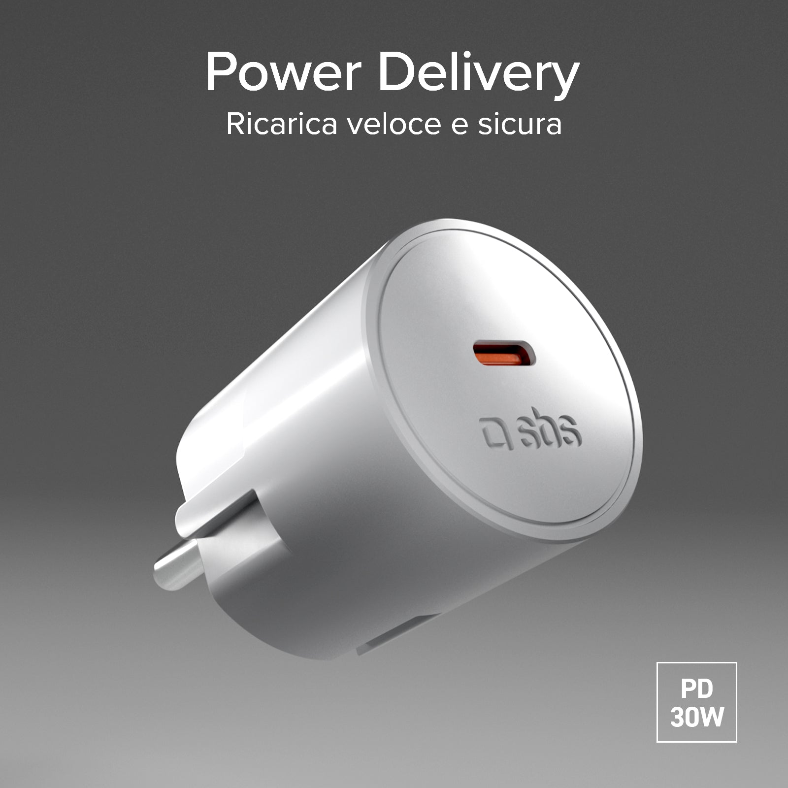 Wall charger with Schuko plug and USB-C 30W PD port