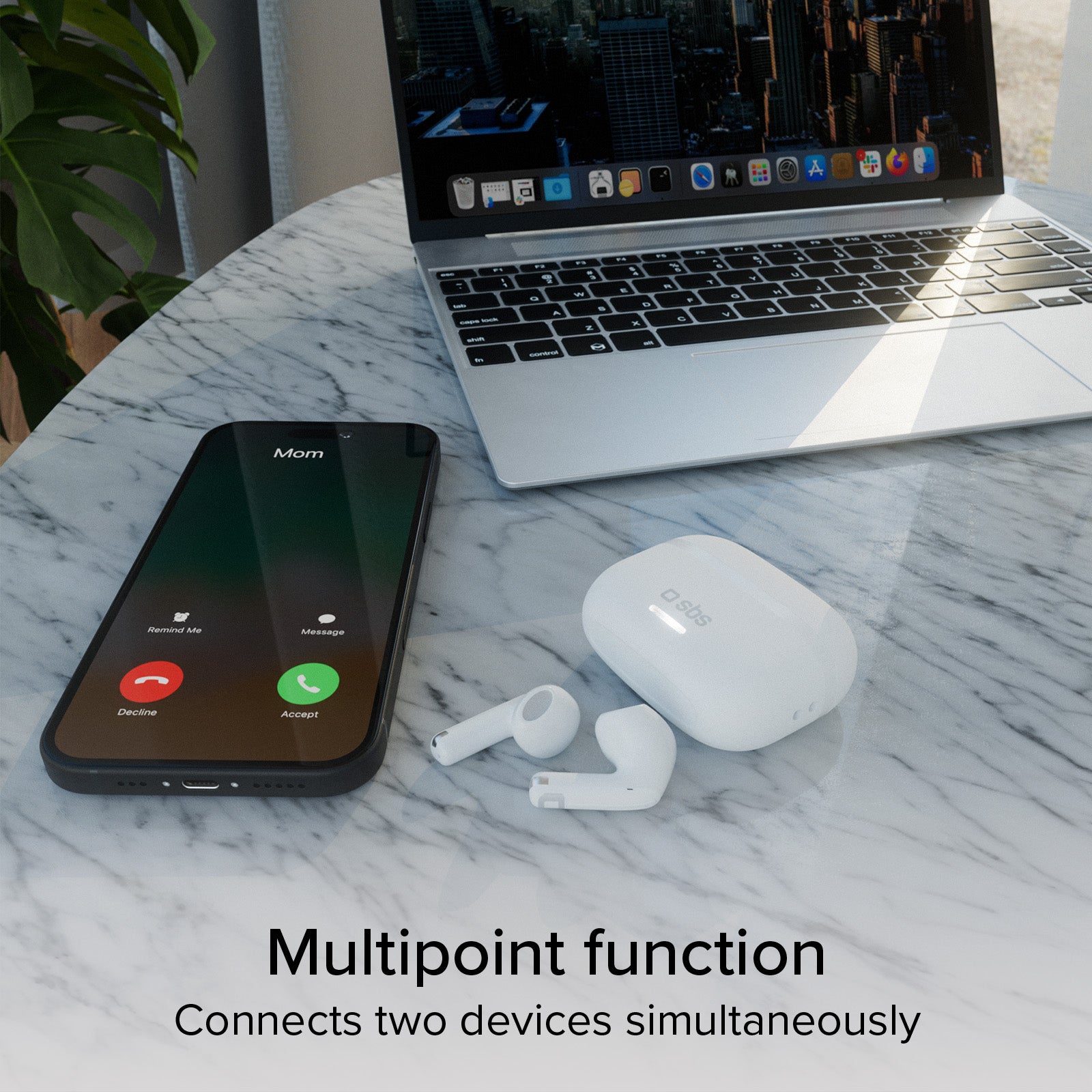 Auricolari TWS Multipoint Air Space con ANC e controlli touch