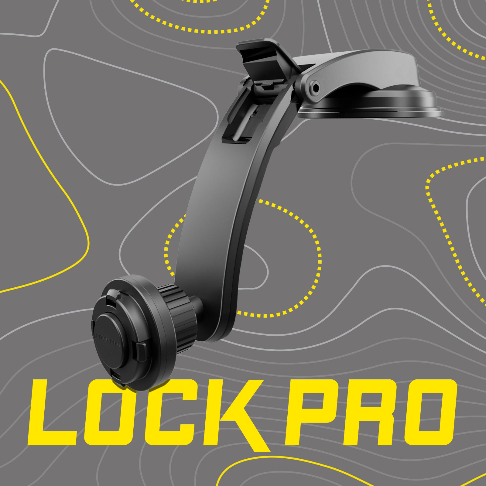 Supporto auto per parabrezza o cruscotto con sistema di bloccaggio LockPro