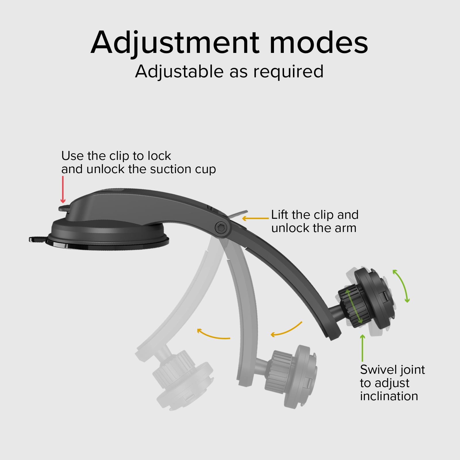 Supporto auto per parabrezza o cruscotto con sistema di bloccaggio LockPro