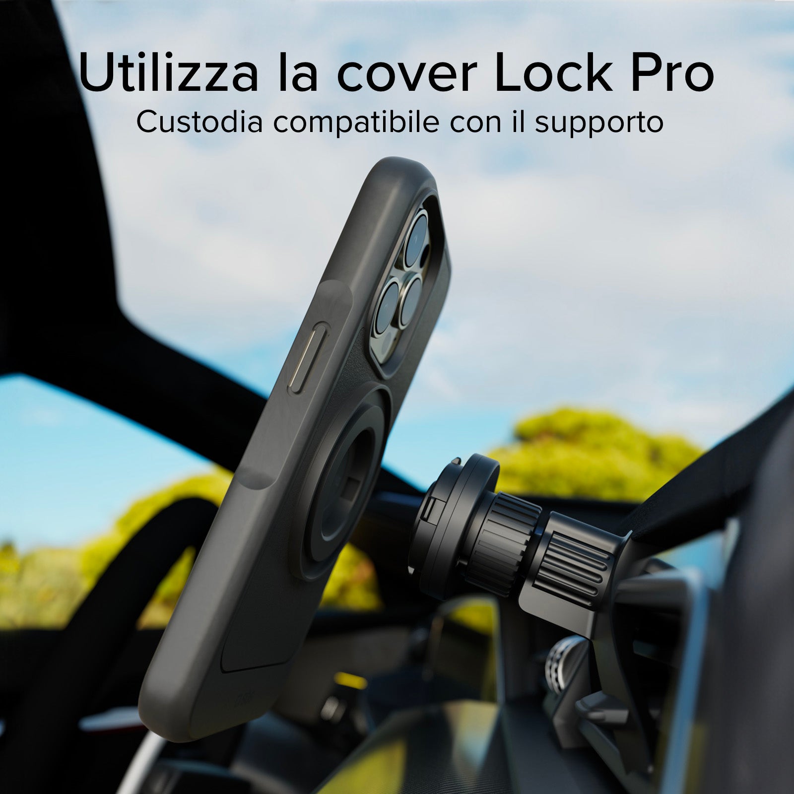 Soporte de coche para rejillas de ventilación con sistema de bloqueo LockPro