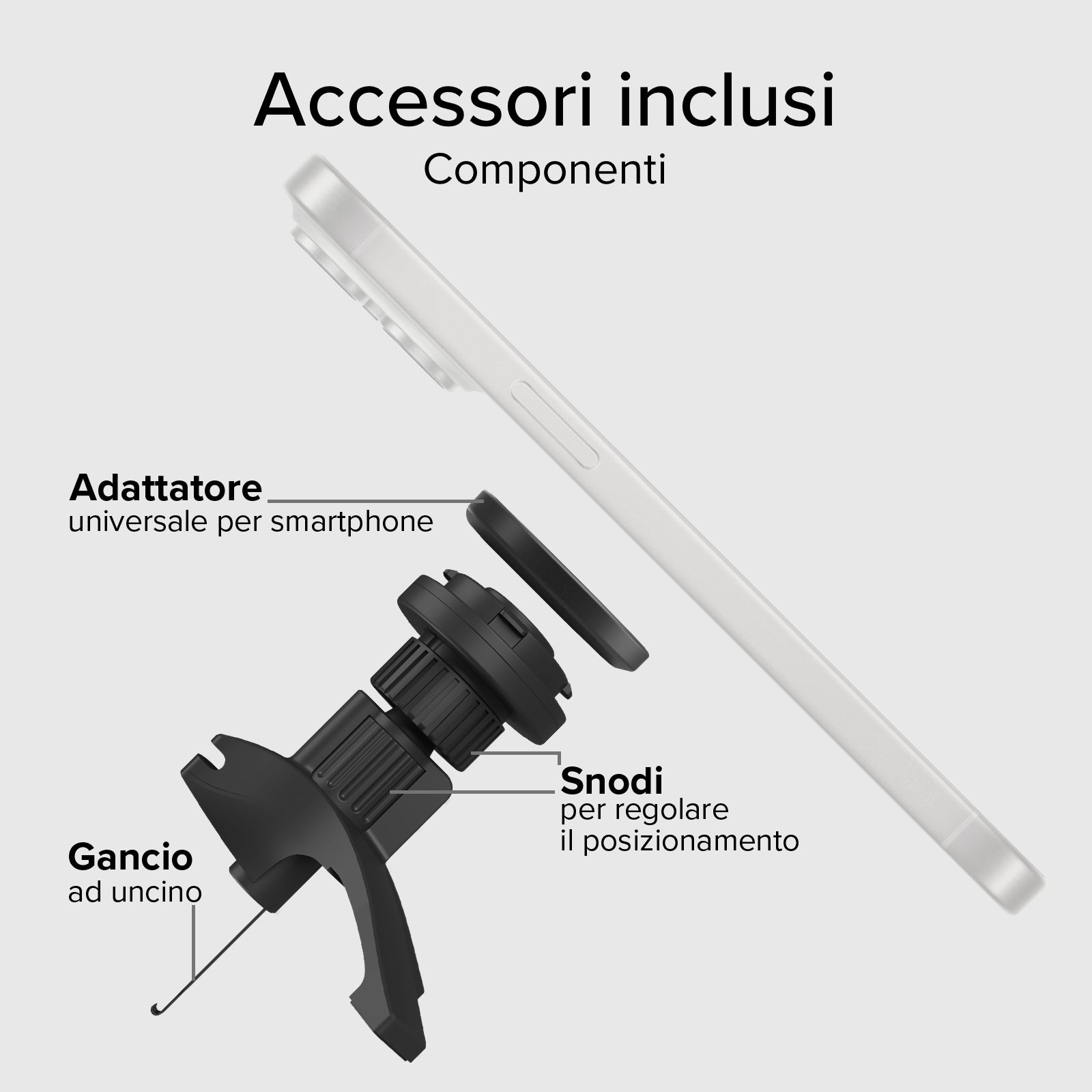 Soporte de coche para rejillas de ventilación con sistema de bloqueo LockPro