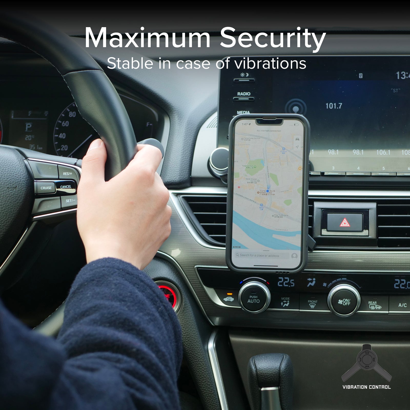 Soporte de coche para rejillas de ventilación con sistema de bloqueo LockPro