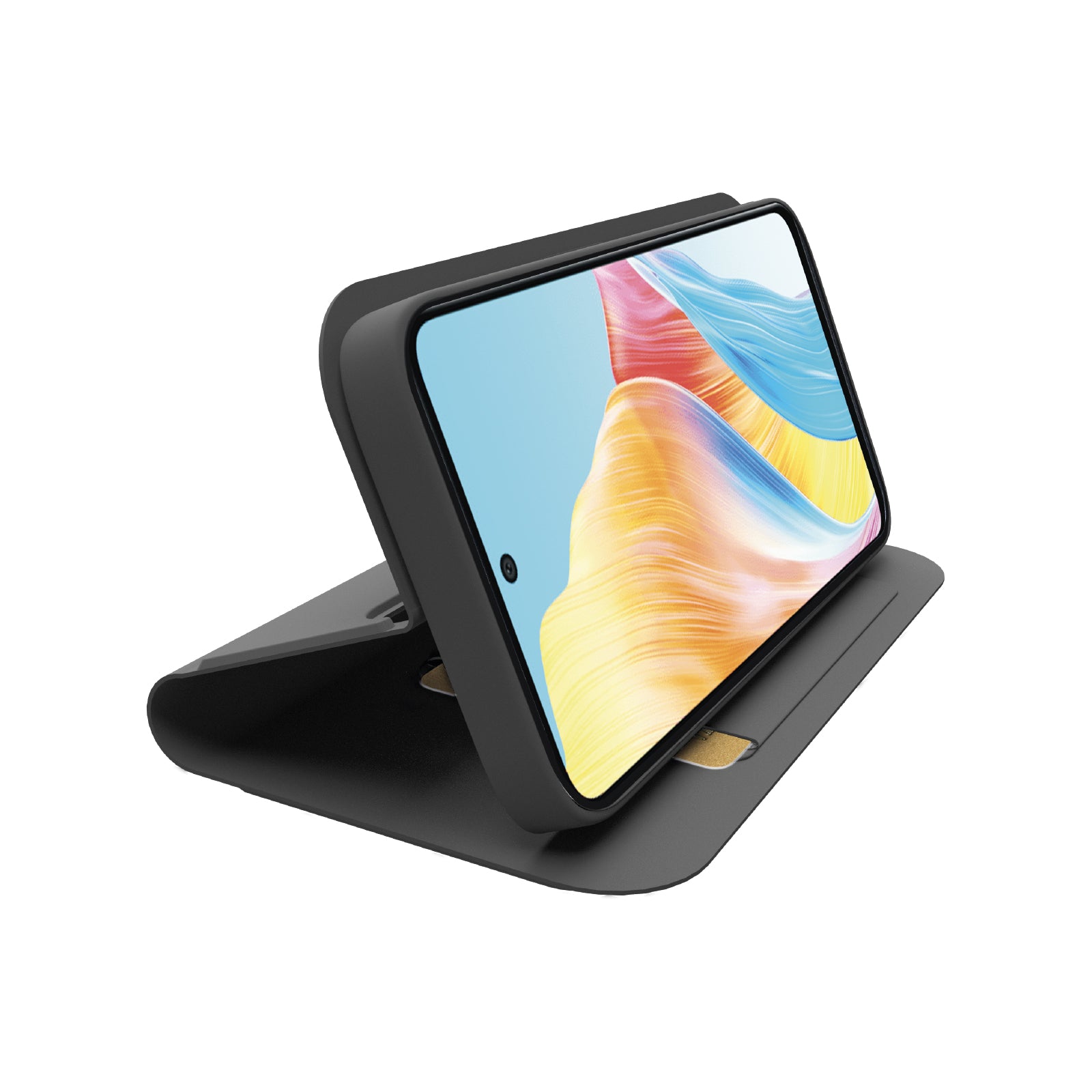 Custodia a libro con supporto stand e superficie soft touch per Oppo A58 4G