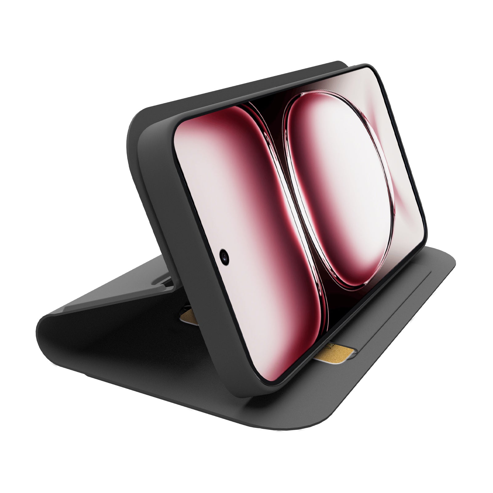 Custodia a libro con supporto stand e superficie soft touch per Oppo Reno 12 Pro