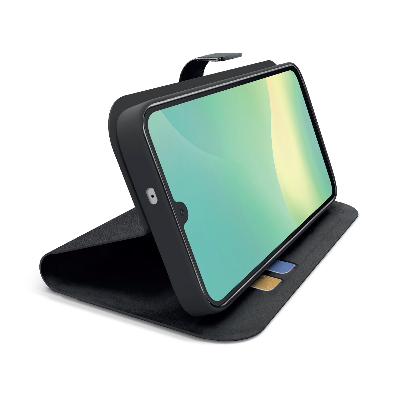 Book-style case with stand support and soft touch surface for Samsung A26