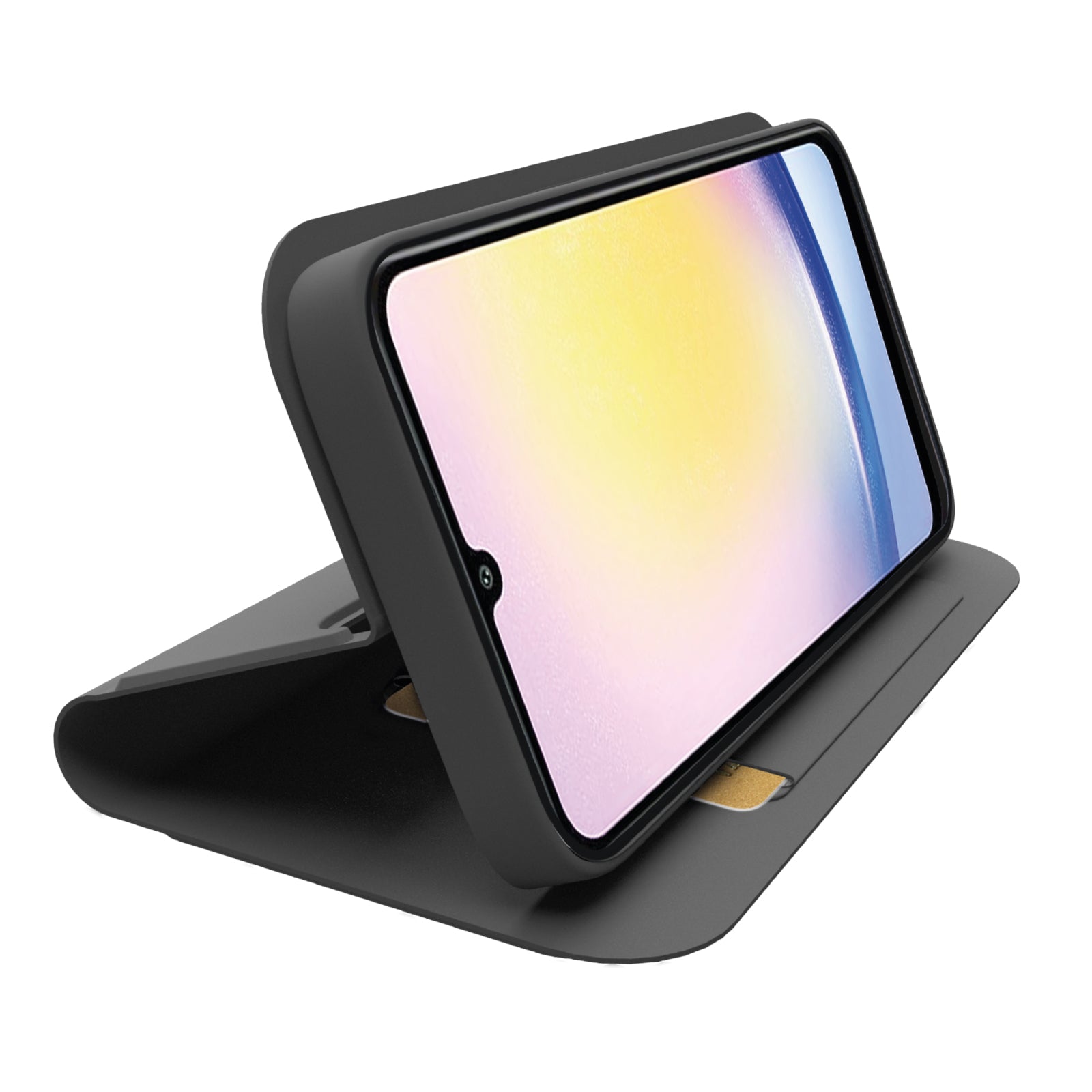 Book-style case with stand support and soft touch surface for Samsung A26
