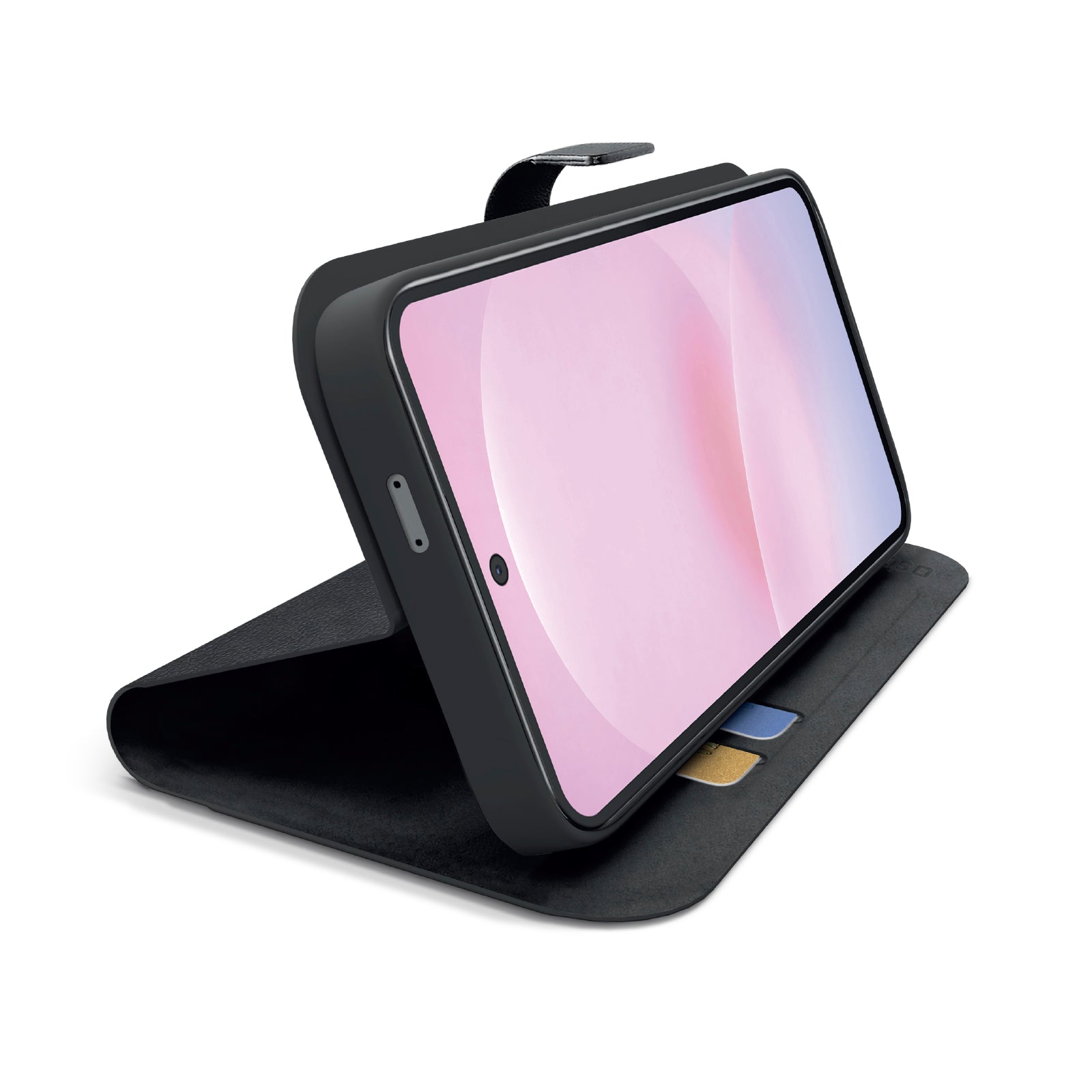 Custodia a libro con supporto stand e superficie soft touch per Samsung A37