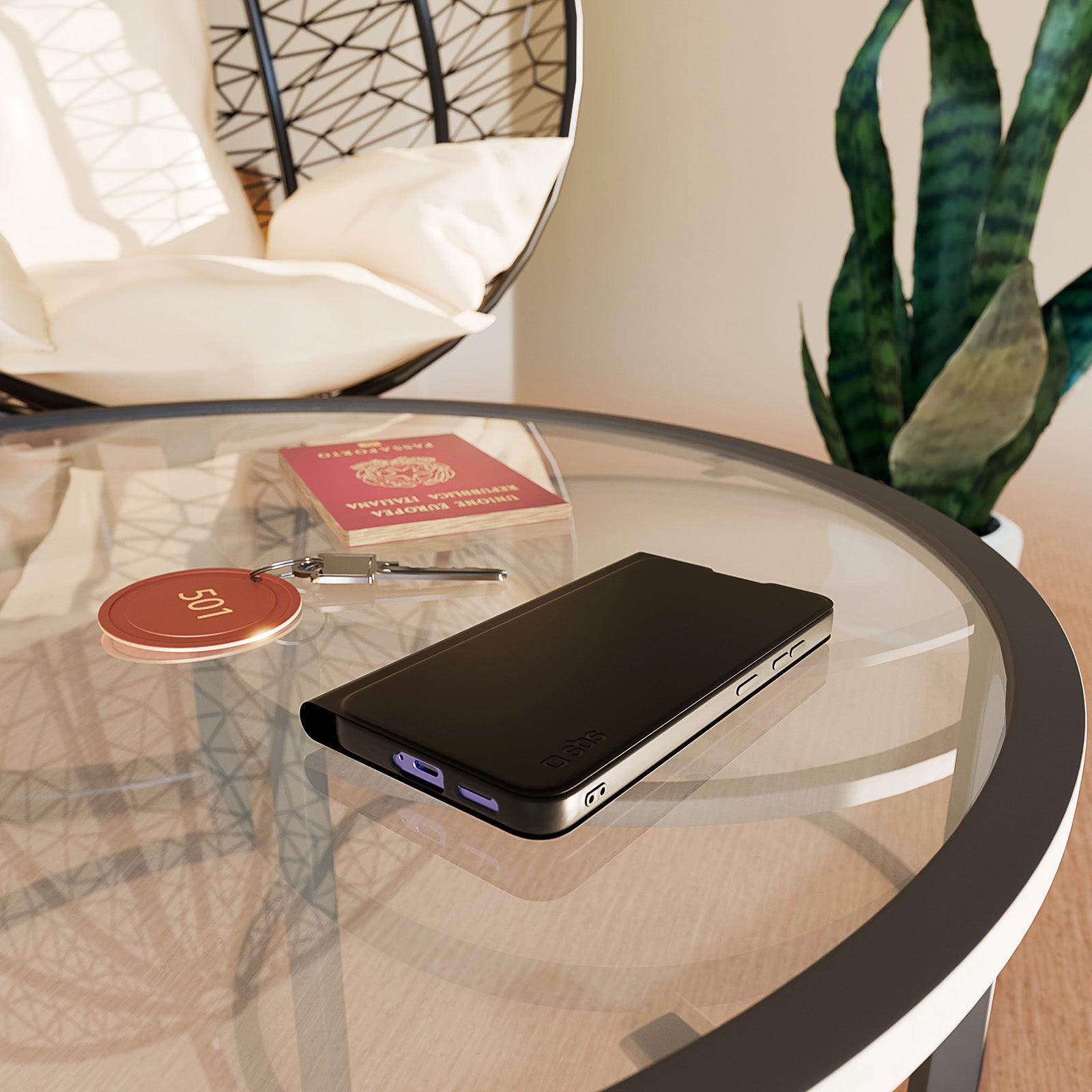 Custodia a libro con supporto stand e superficie soft touch per Samsung S24 FE