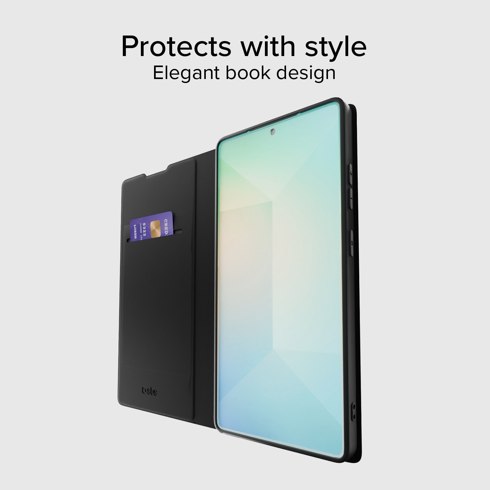 Book-style case with stand support and soft touch surface for Samsung Galaxy S25 Ultra