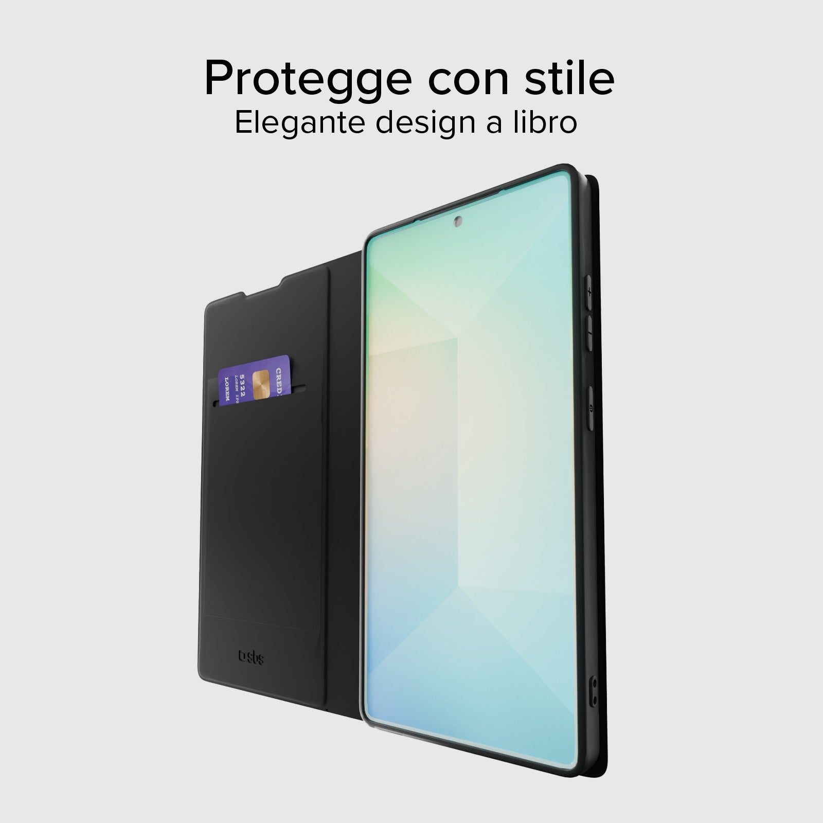 Custodia a libro con supporto stand, soft touch per Samsung S25 Ultra