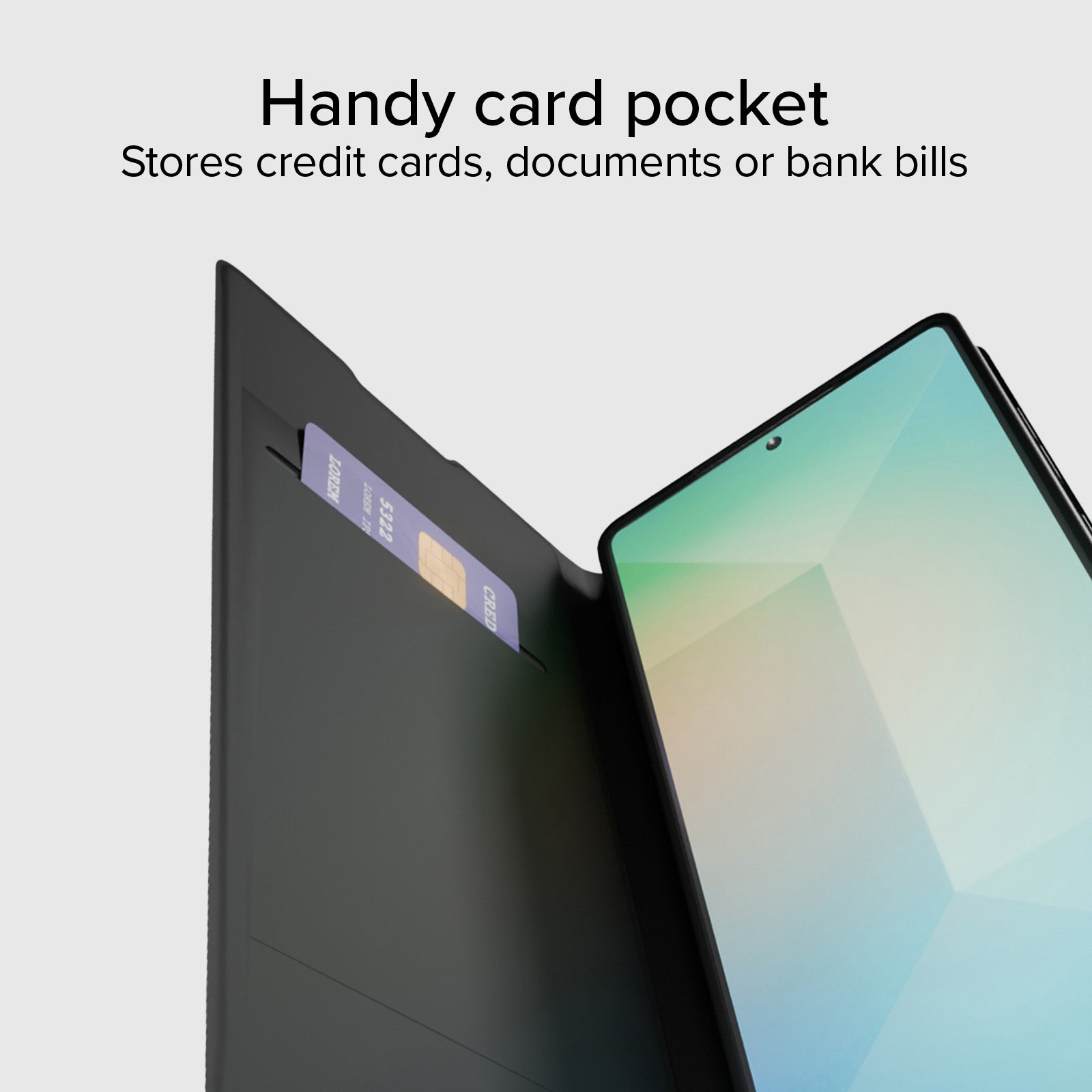 Custodia a libro con supporto stand, soft touch per Samsung S25 Ultra