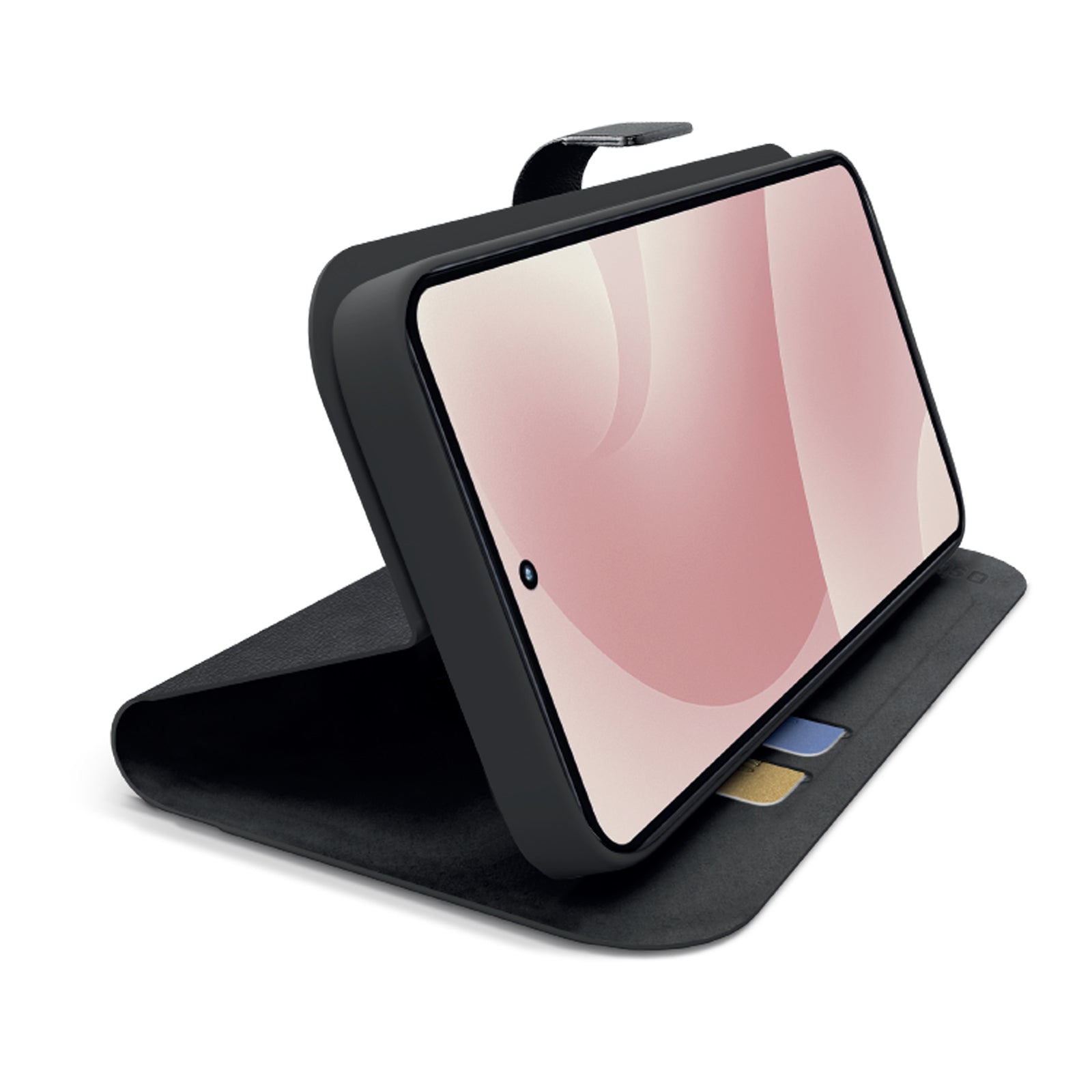 Custodia a libro con supporto stand e superficie soft touch per Samsung S26
