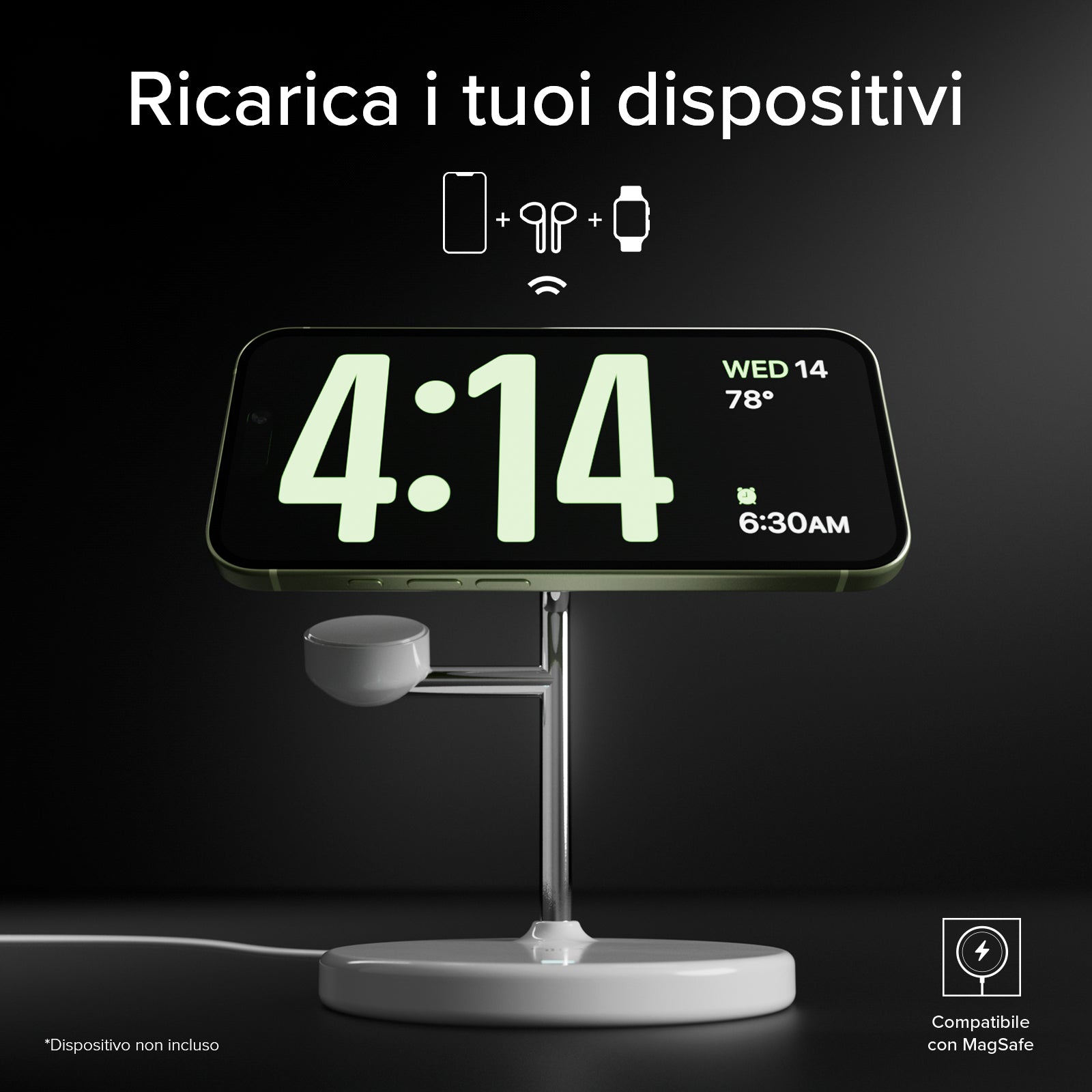 Qi2 3x1 Wireless Charging Station for iPhone 16/15/14/13/12, Android smartphones, Apple Watch and wireless earphones