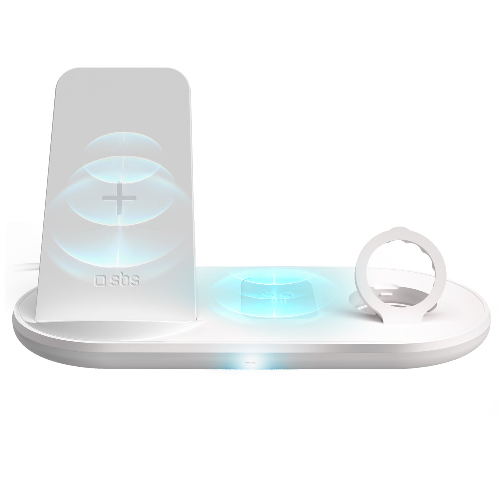 Caricatore QI Wireless 3 in 1, supporto per smartphone, auricolari, Apple Watch