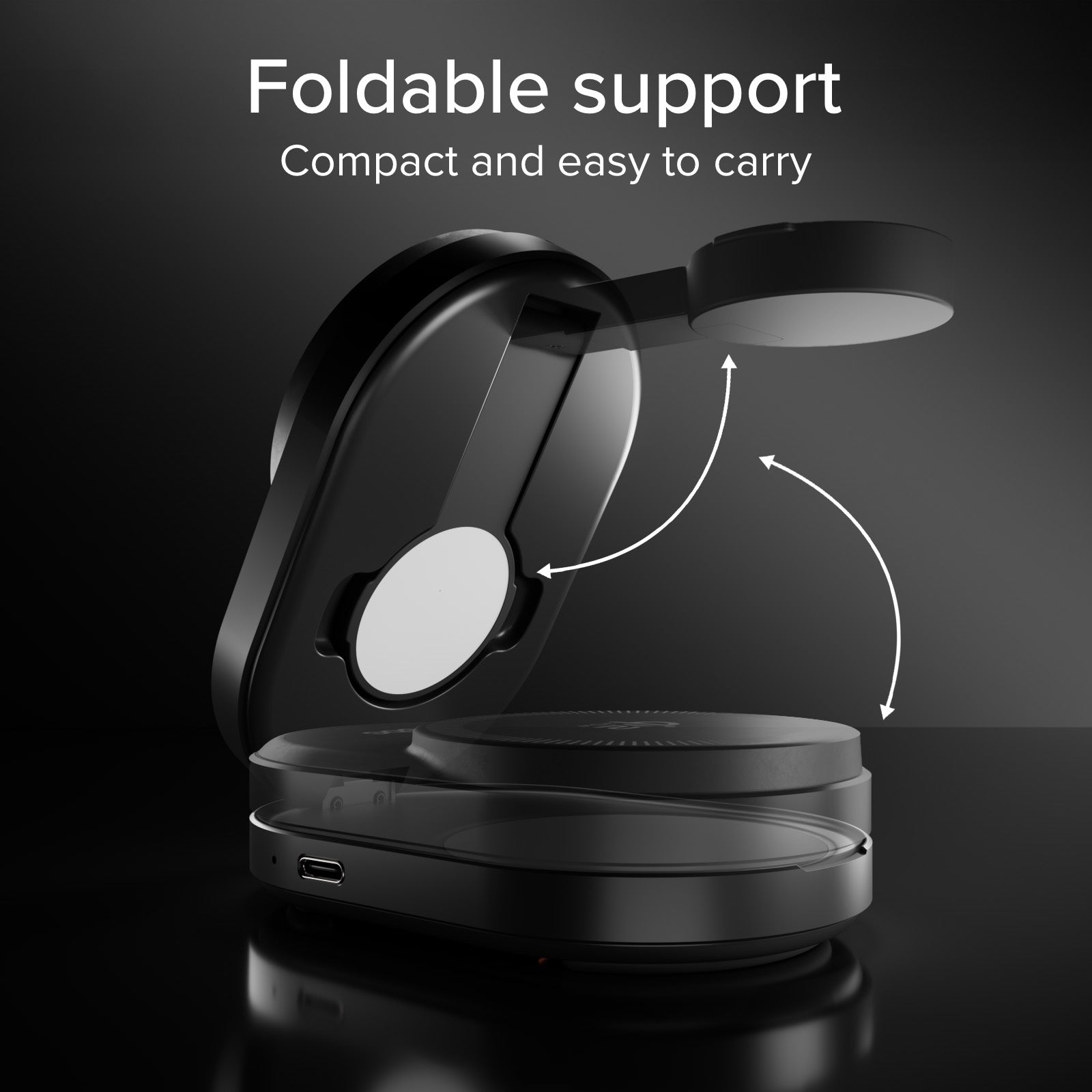 Kabellose 3-in-1-Ladestation Qi2 25 W zum Aufladen von iPhone, Apple Watch und Kopfhörern