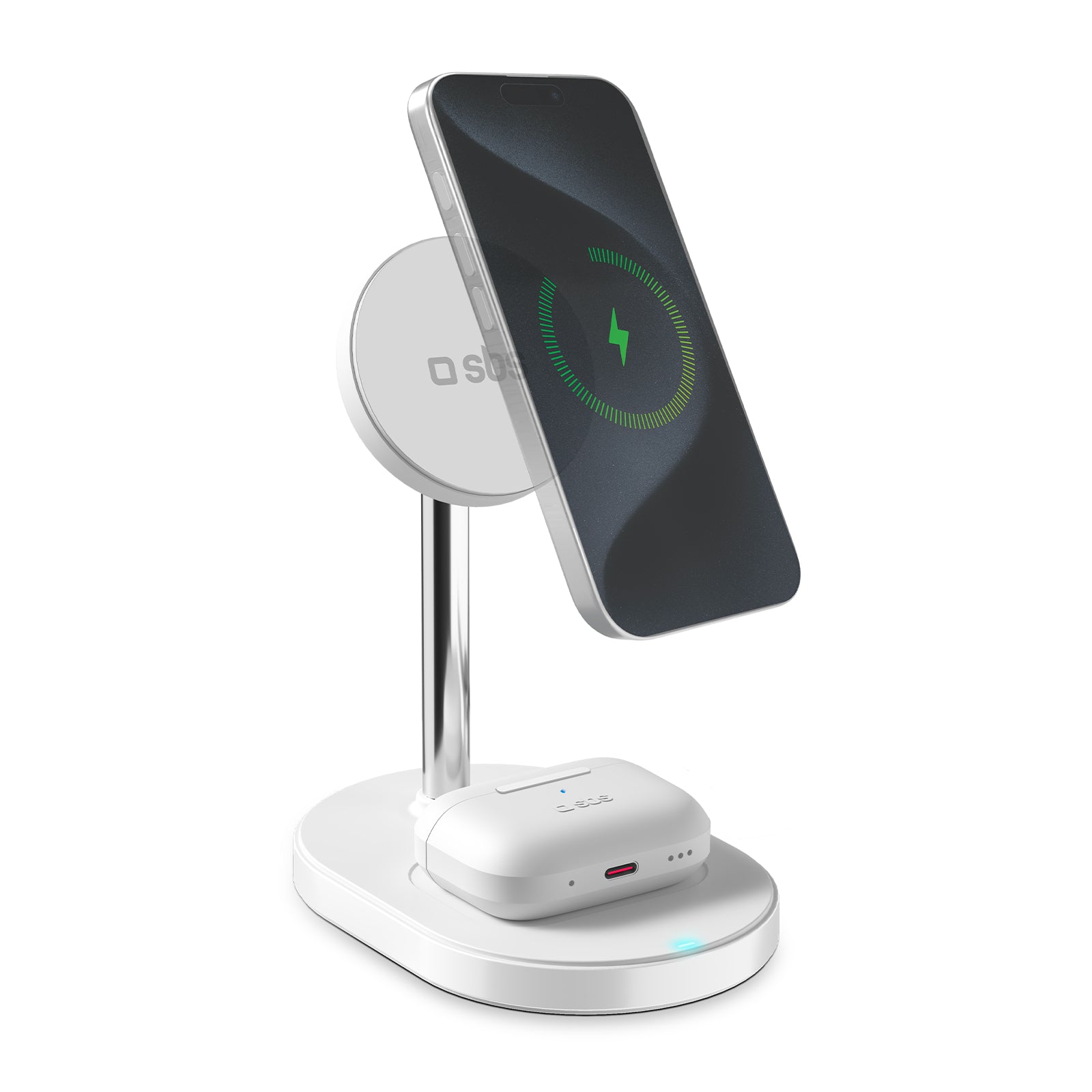 Kit ricarica wireless verticale 35W Qi2.2 con caricatore e cavo 1,5 m