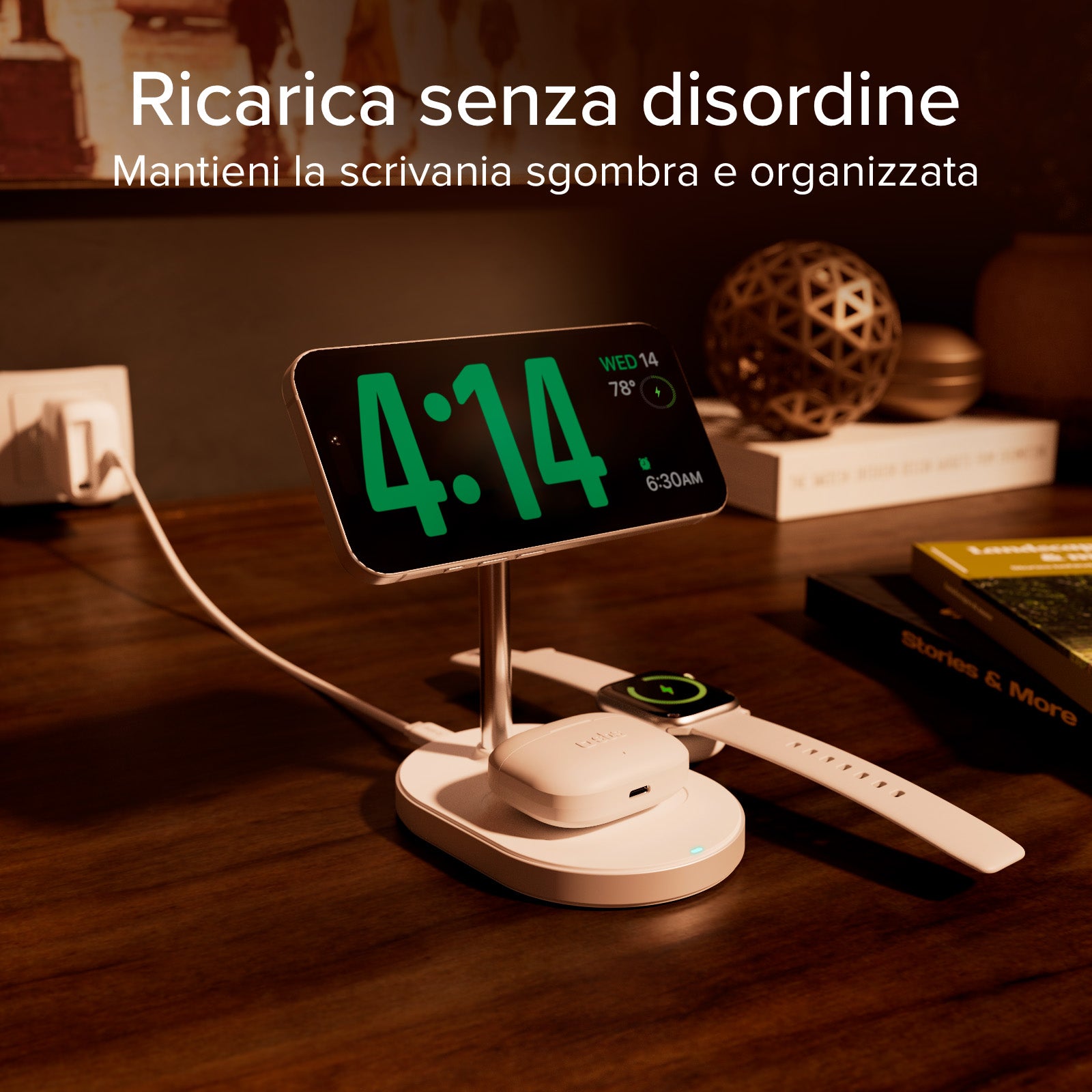 Station de recharge sans fil Qi2.2 pour smartphone et smartwatch