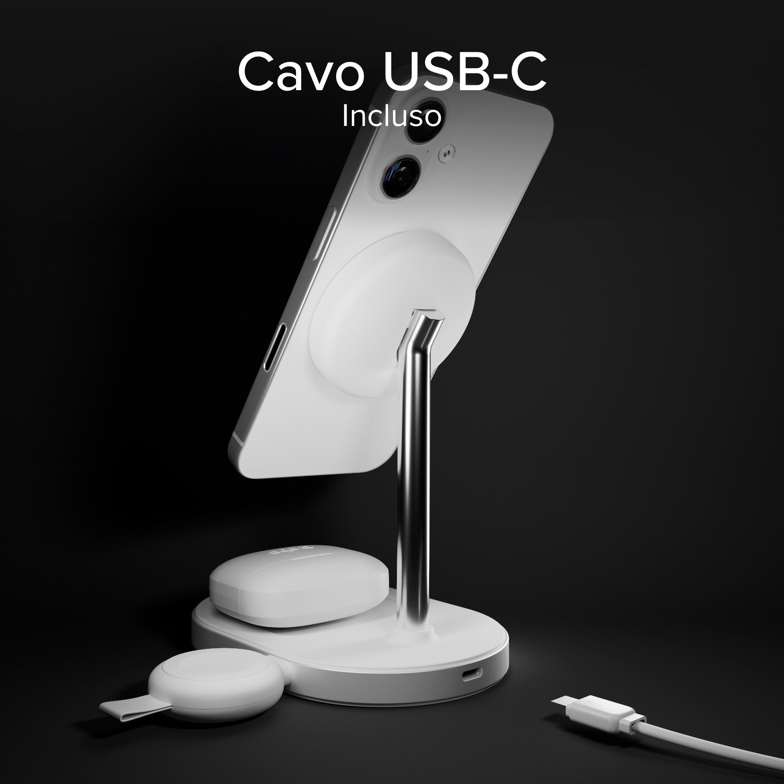 Station de recharge sans fil Qi2.2 pour smartphone et smartwatch