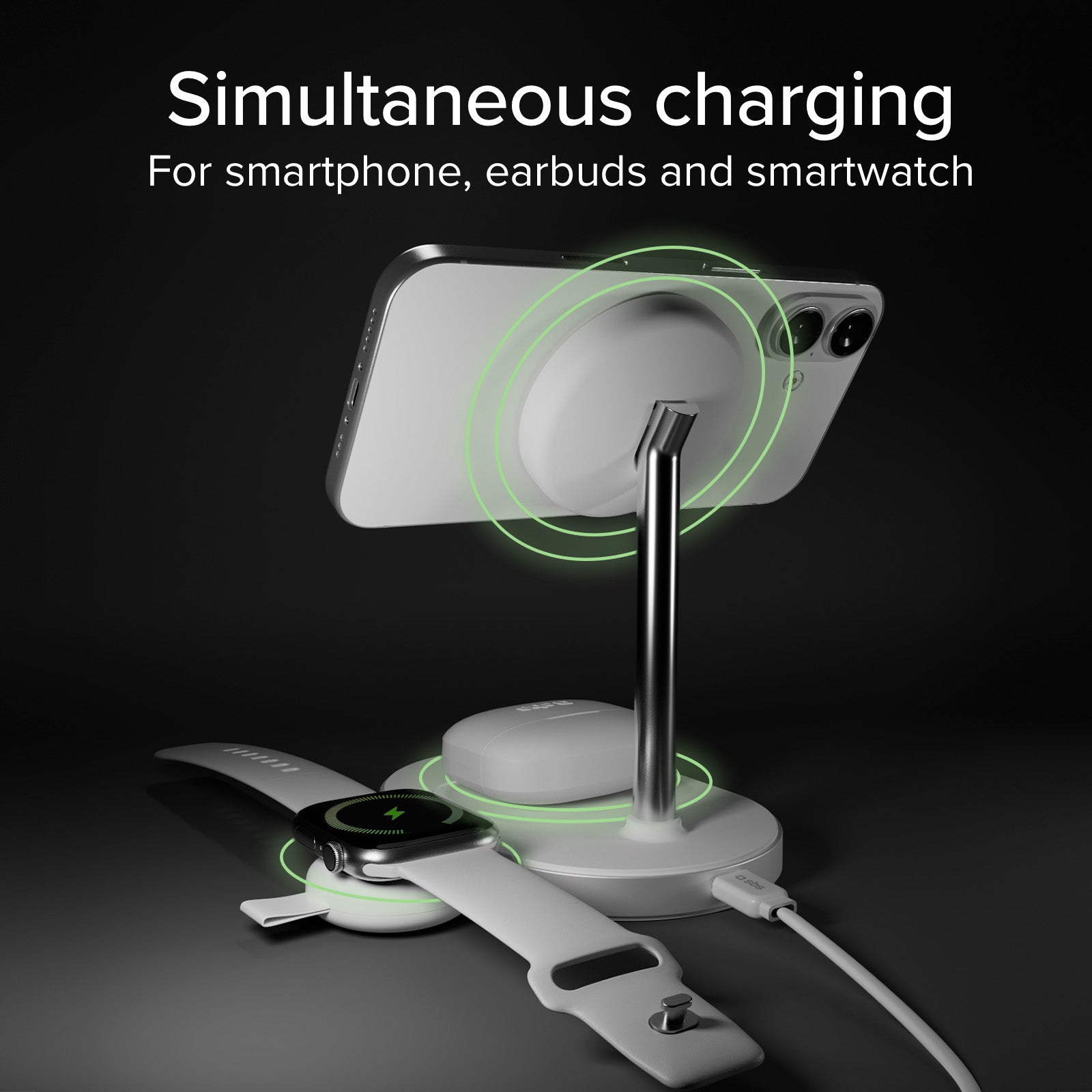 Station de recharge sans fil Qi2.2 pour smartphone et smartwatch