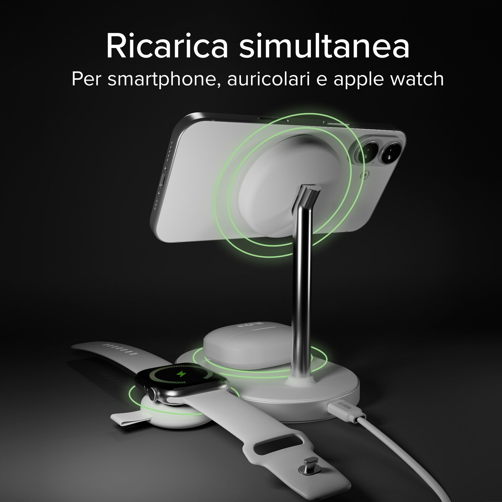 Station de recharge sans fil Qi2.2 pour smartphone et smartwatch