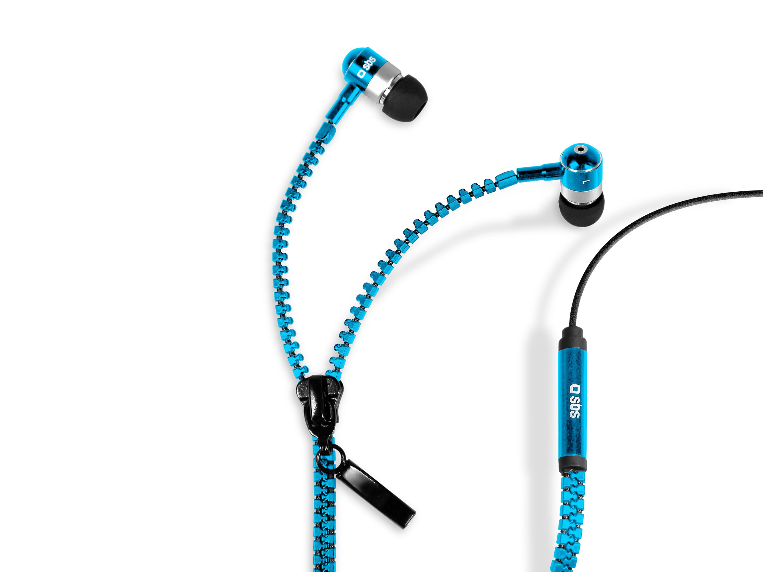 Auricolari filo stereo Zip, jack 3,5 mm con microfono e tasto alla risposta