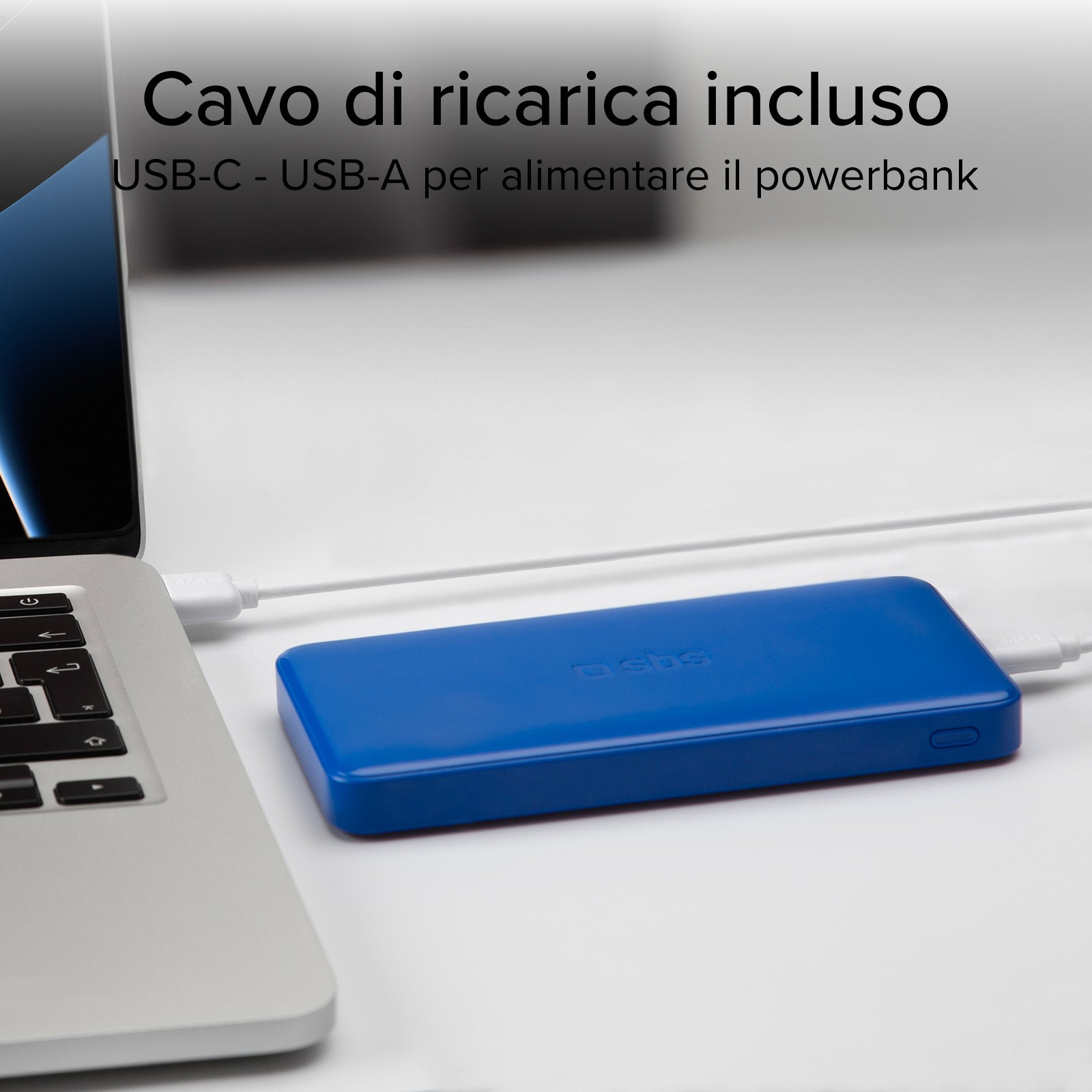 Power bank 10.000 mAh extra slim con porta USB 2.1A Intelligent Charge (IC)