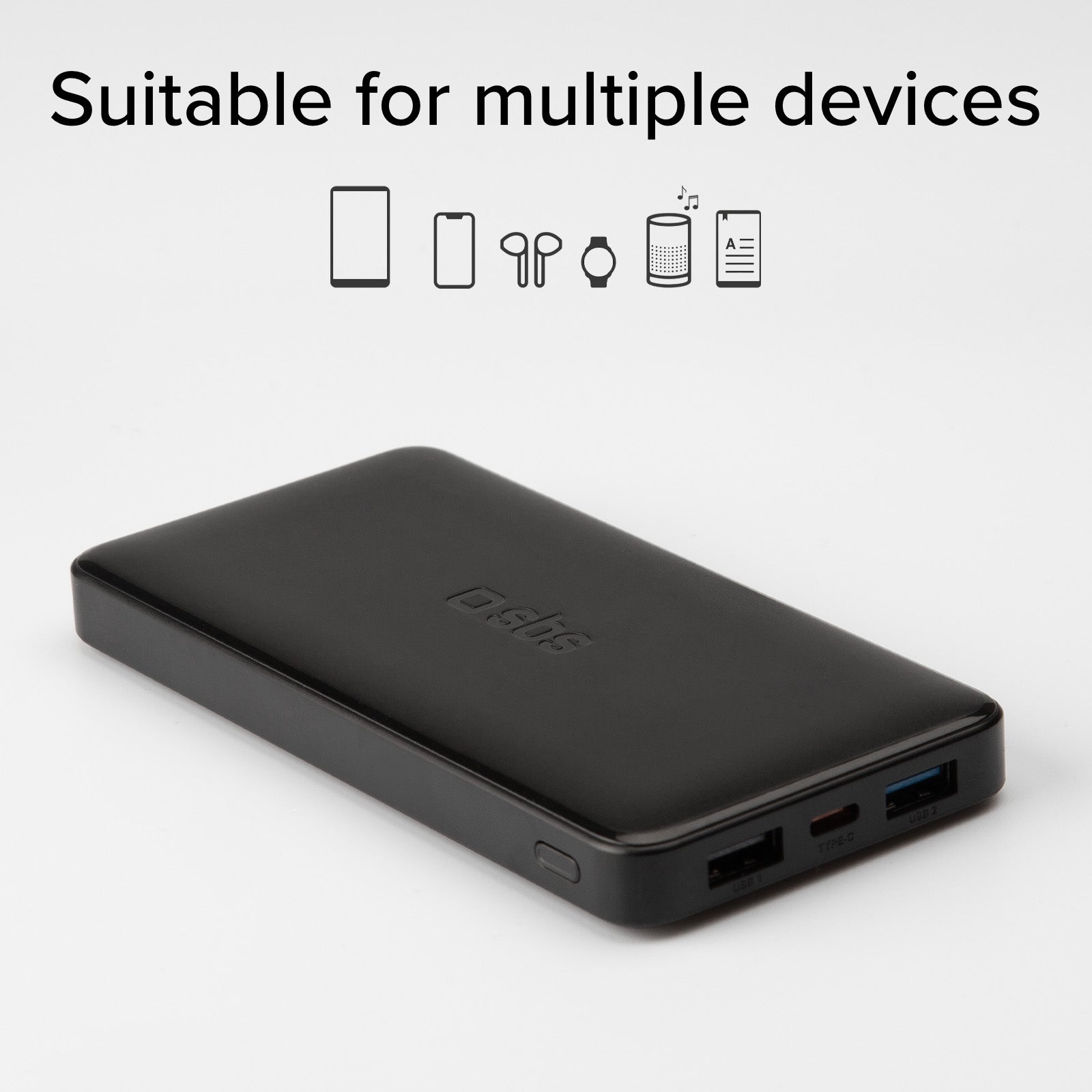 Power bank 10.000 mAh extra slim con porta USB 2.1A Intelligent Charge (IC)
