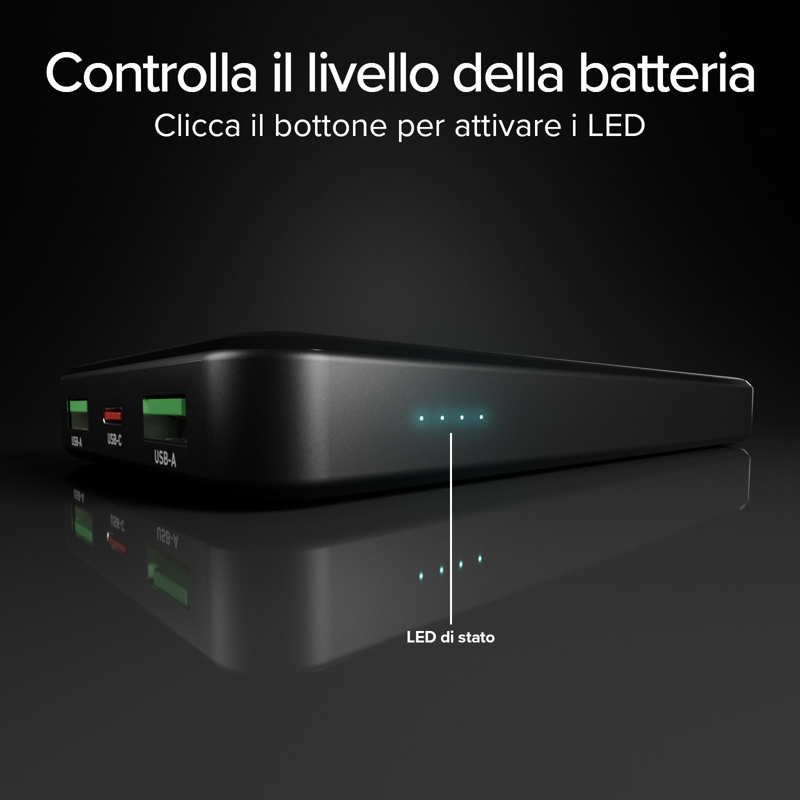 Powerbank da 10.000 mAh con tecnologia Power Delivery (PD) da 20W