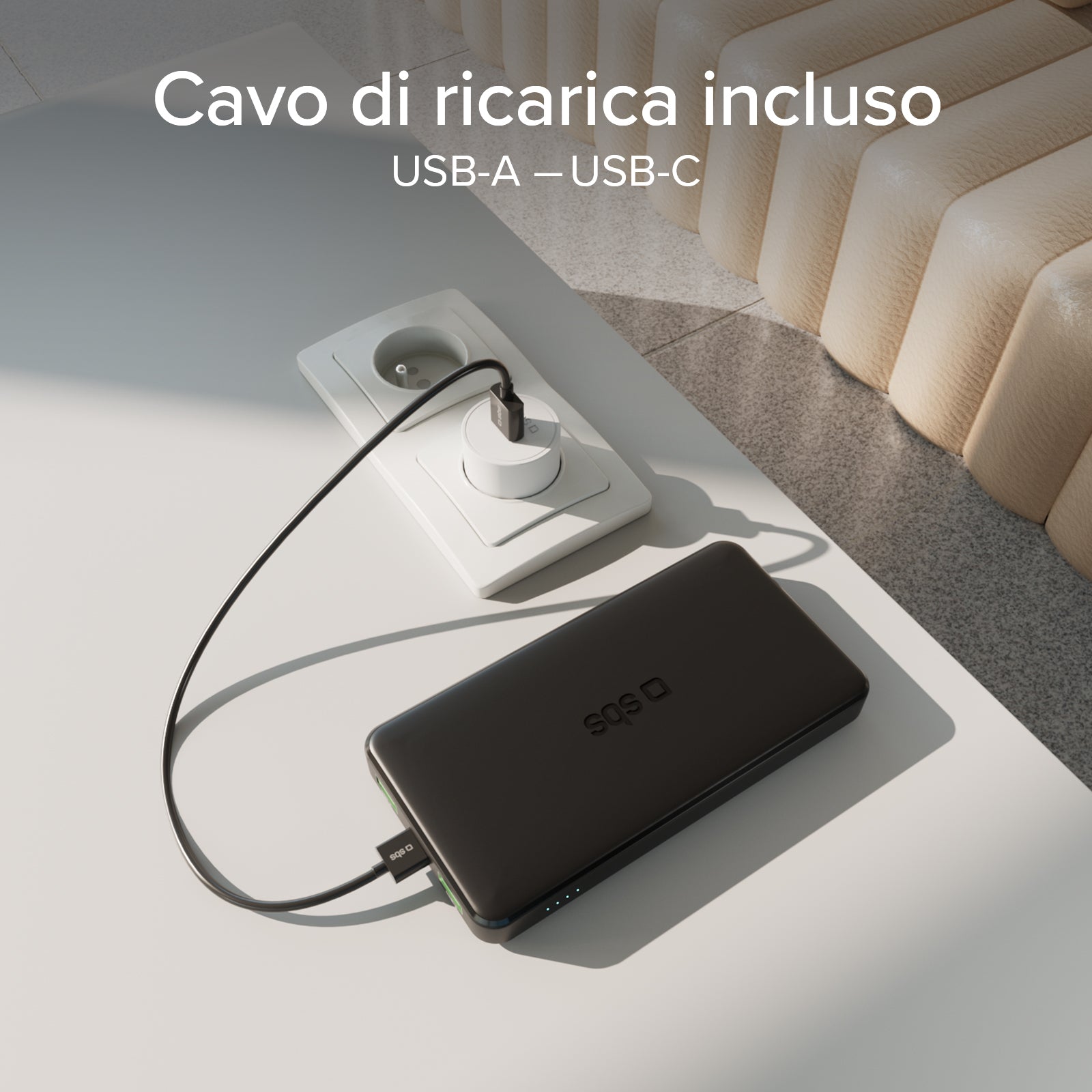 Powerbank da 10.000 mAh con tecnologia Power Delivery (PD) da 20W