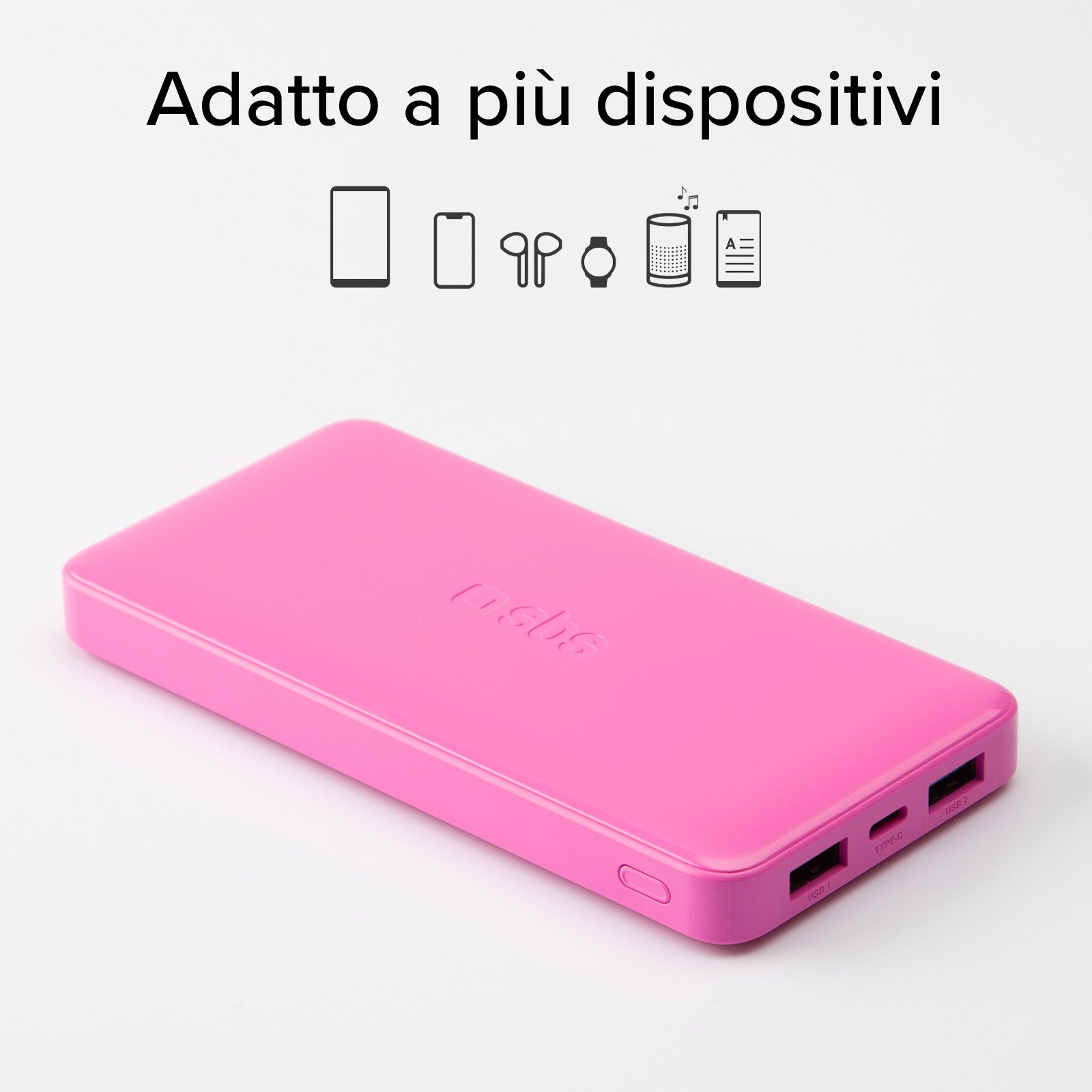 Power bank 10.000 mAh extra slim con porta USB 2.1A Intelligent Charge (IC)