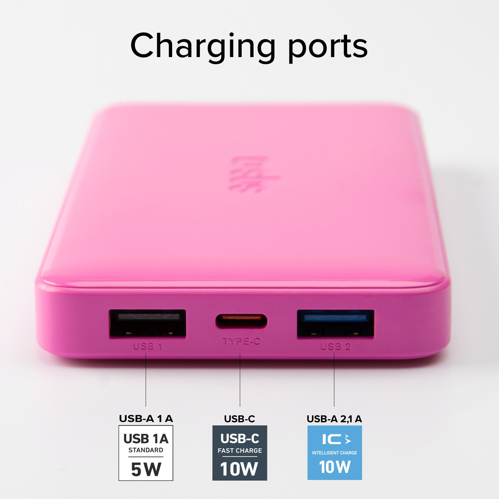 Power bank 10.000 mAh extra slim con porta USB 2.1A Intelligent Charge (IC)