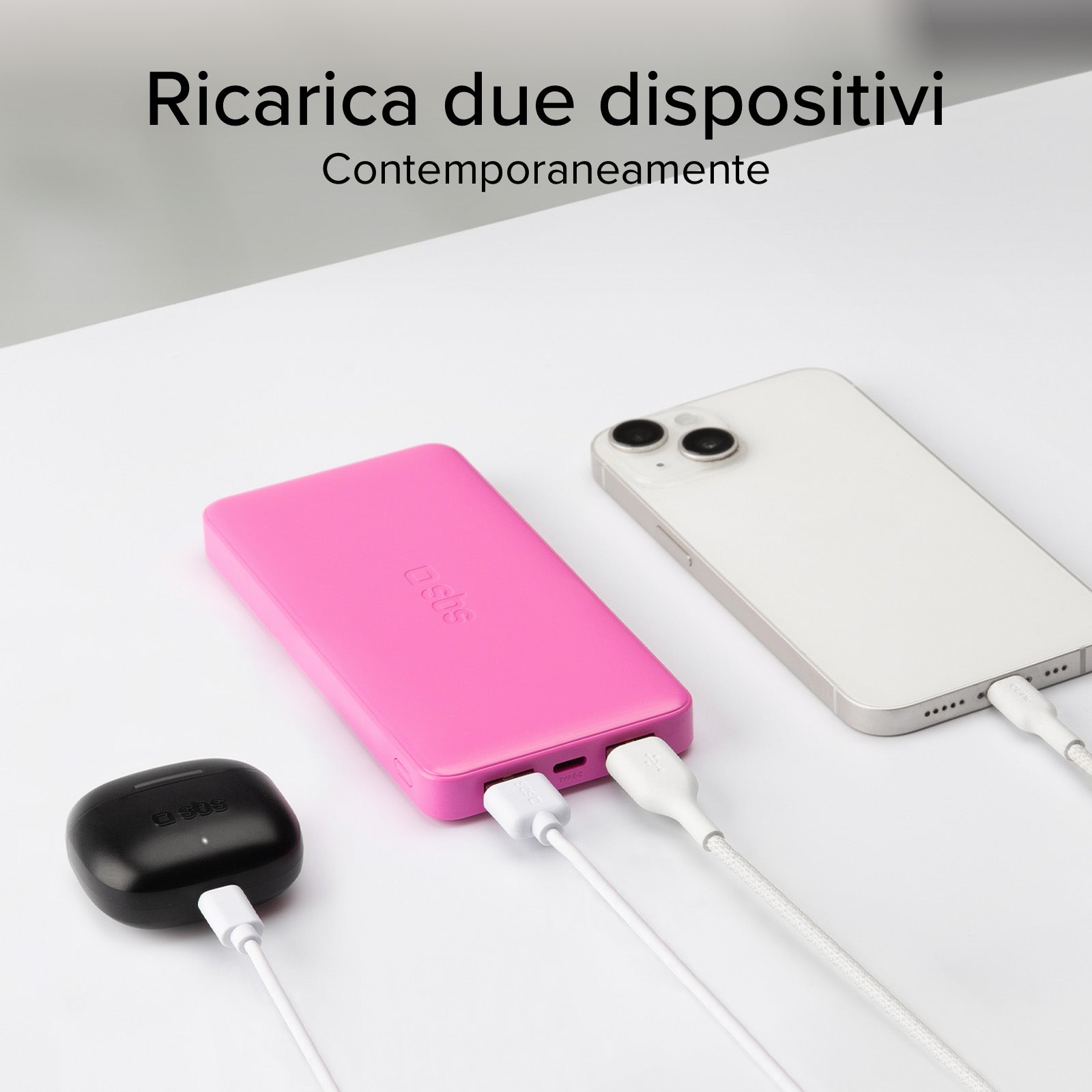 Power bank 10.000 mAh extra slim con porta USB 2.1A Intelligent Charge (IC)