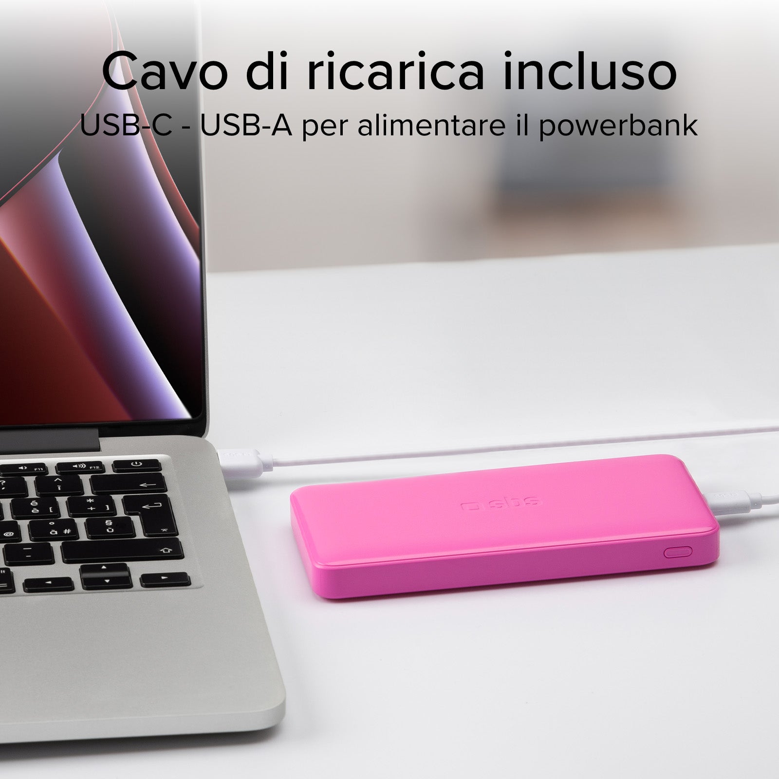 Power bank 10.000 mAh extra slim con porta USB 2.1A Intelligent Charge (IC)