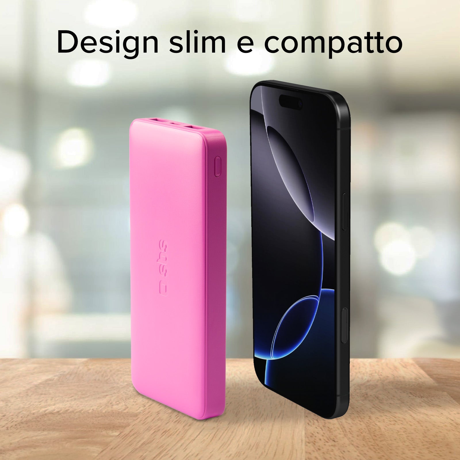 Power bank 10.000 mAh extra slim con porta USB 2.1A Intelligent Charge (IC)