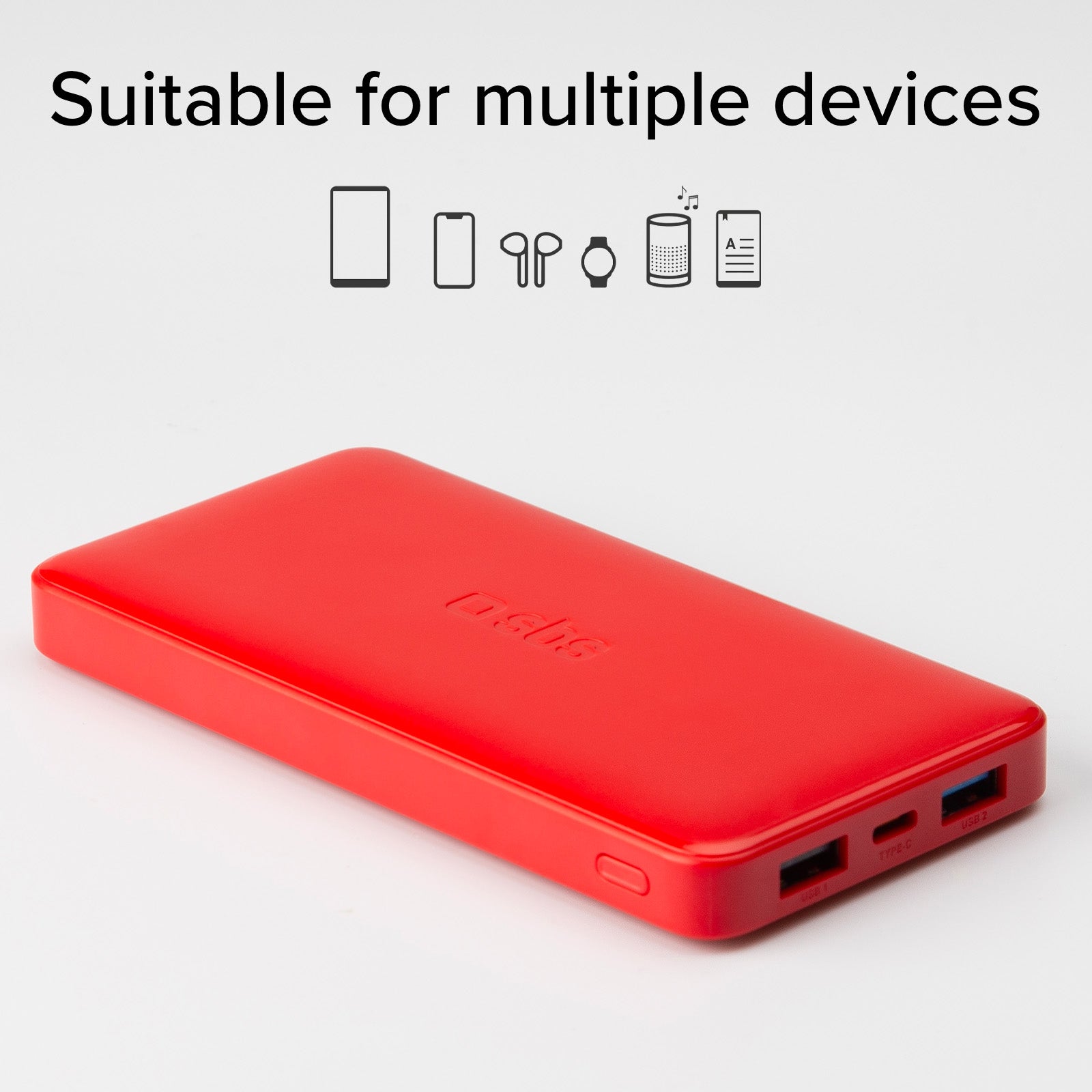 Power bank 10.000 mAh extra slim con porta USB 2.1A Intelligent Charge (IC)