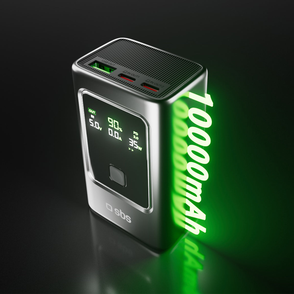 10,000 mAh LCD Power Bank with 35 W PD