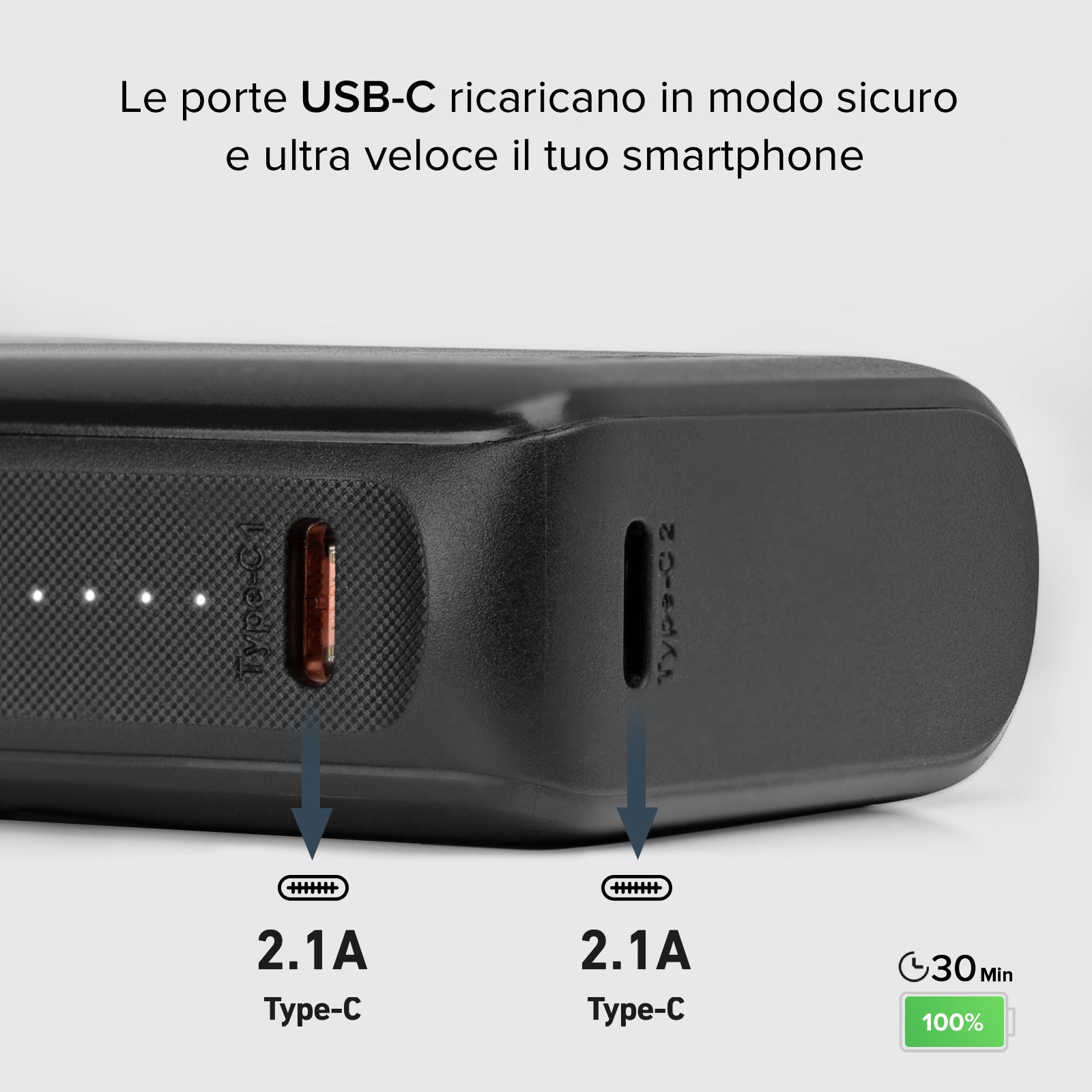 Power bank ultracompacta de 10000 mAh