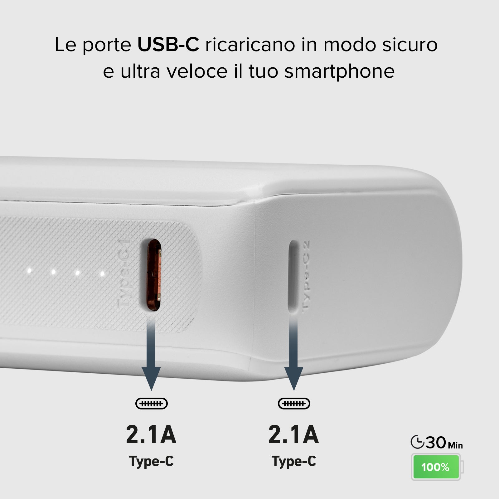 Power bank ultracompacta de 10000 mAh