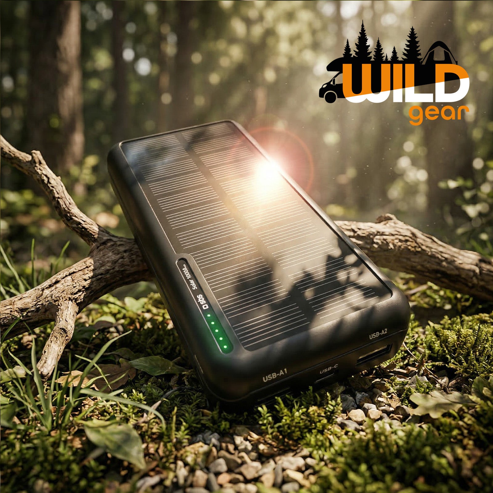 Power bank 10.000 mAh con pannello solare