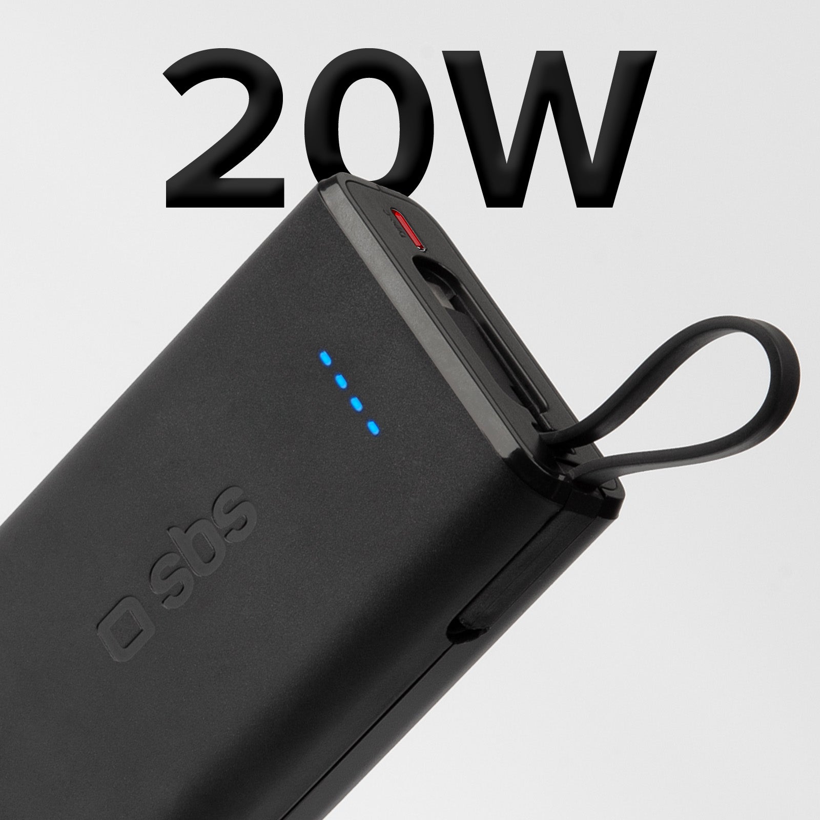 Powerbank Power Delivery 20W da 10000 mAh con cavo USB-C integrato