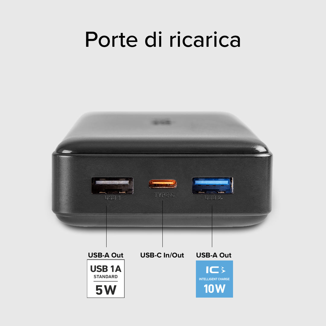 Power bank carga rápida de 20.000 mAh 2 USB