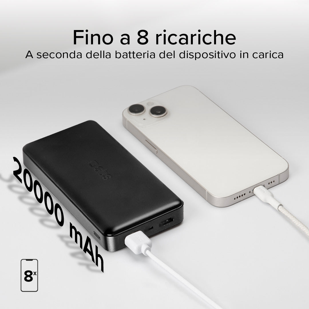 Power bank carga rápida de 20.000 mAh 2 USB
