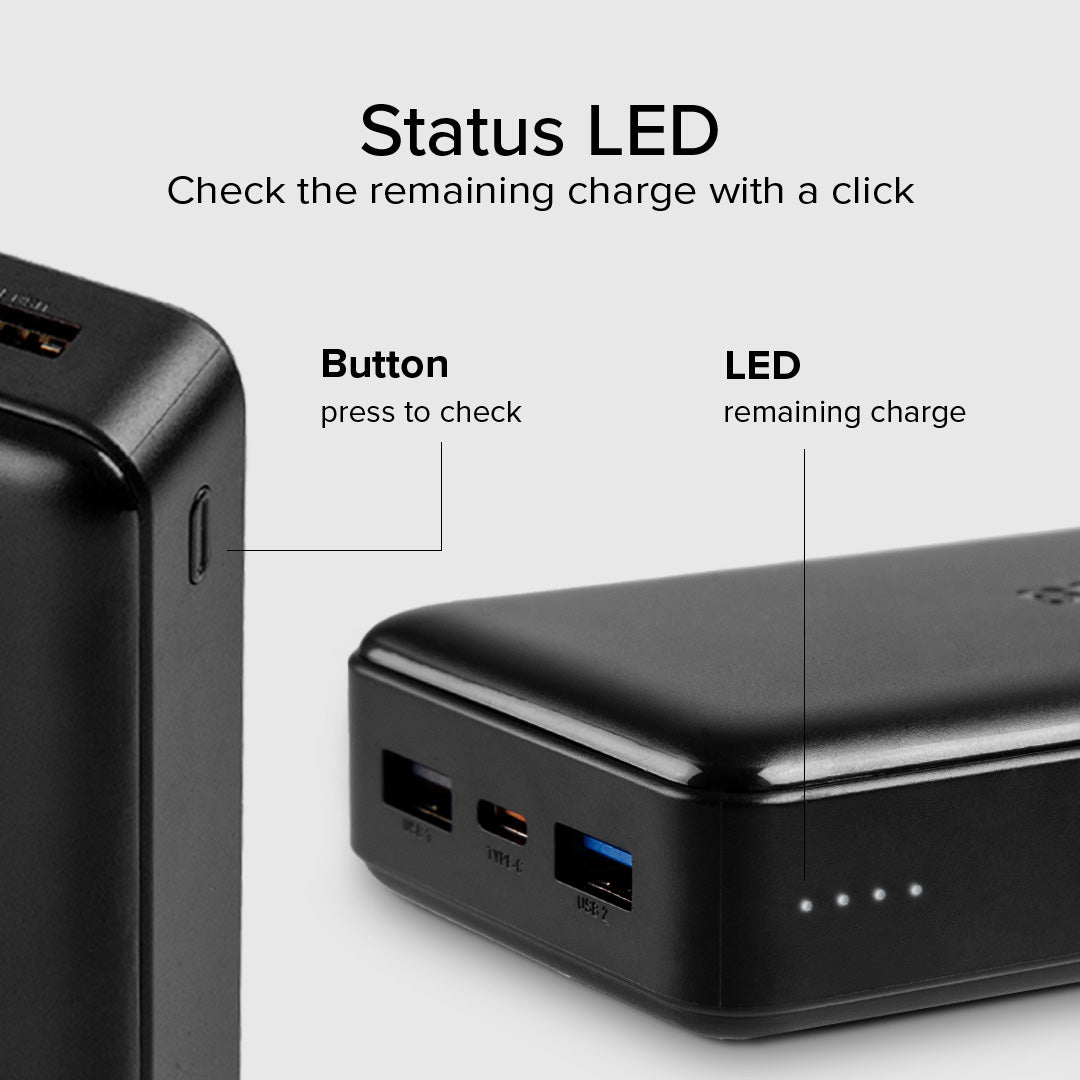 Power bank carga rápida de 20.000 mAh 2 USB
